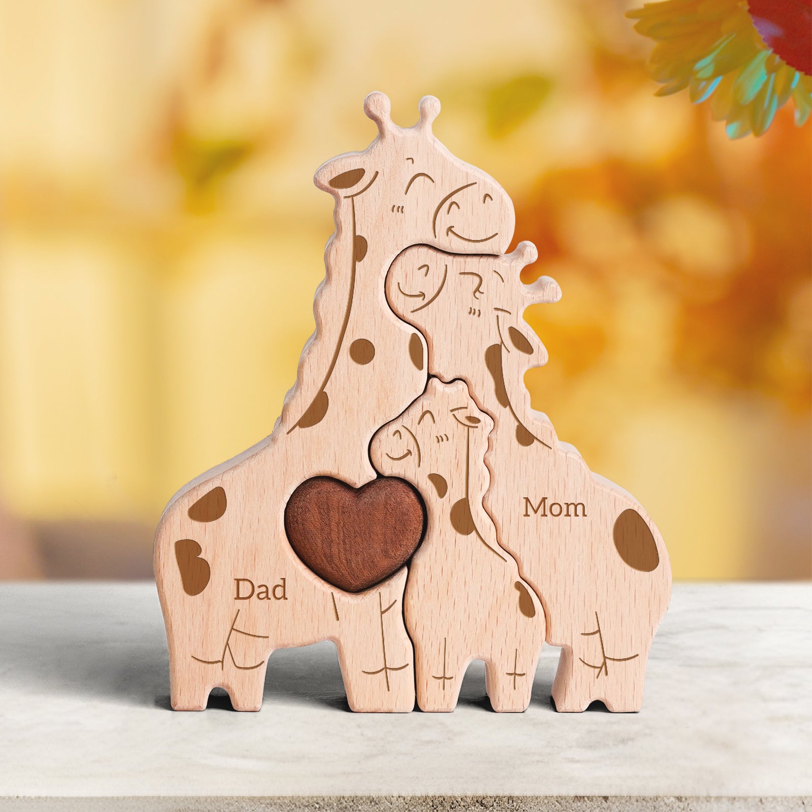 Giraffe Family Puzzle: Savanna Decor, Unique Family Gift