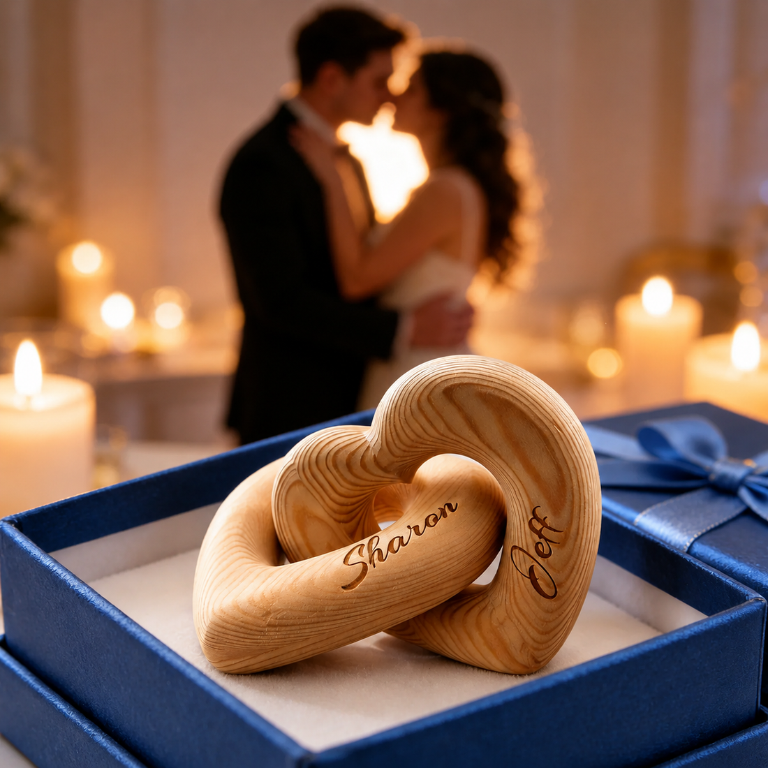 Romantic Couple - Personalized Infinity Heart Sculpture