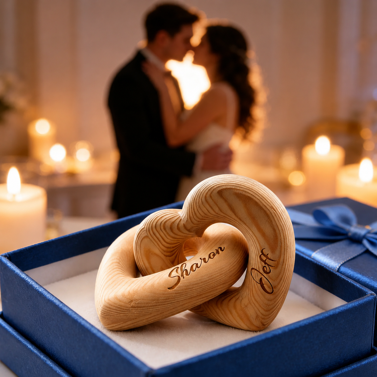 Romantic Couple - Personalized Infinity Heart Sculpture
