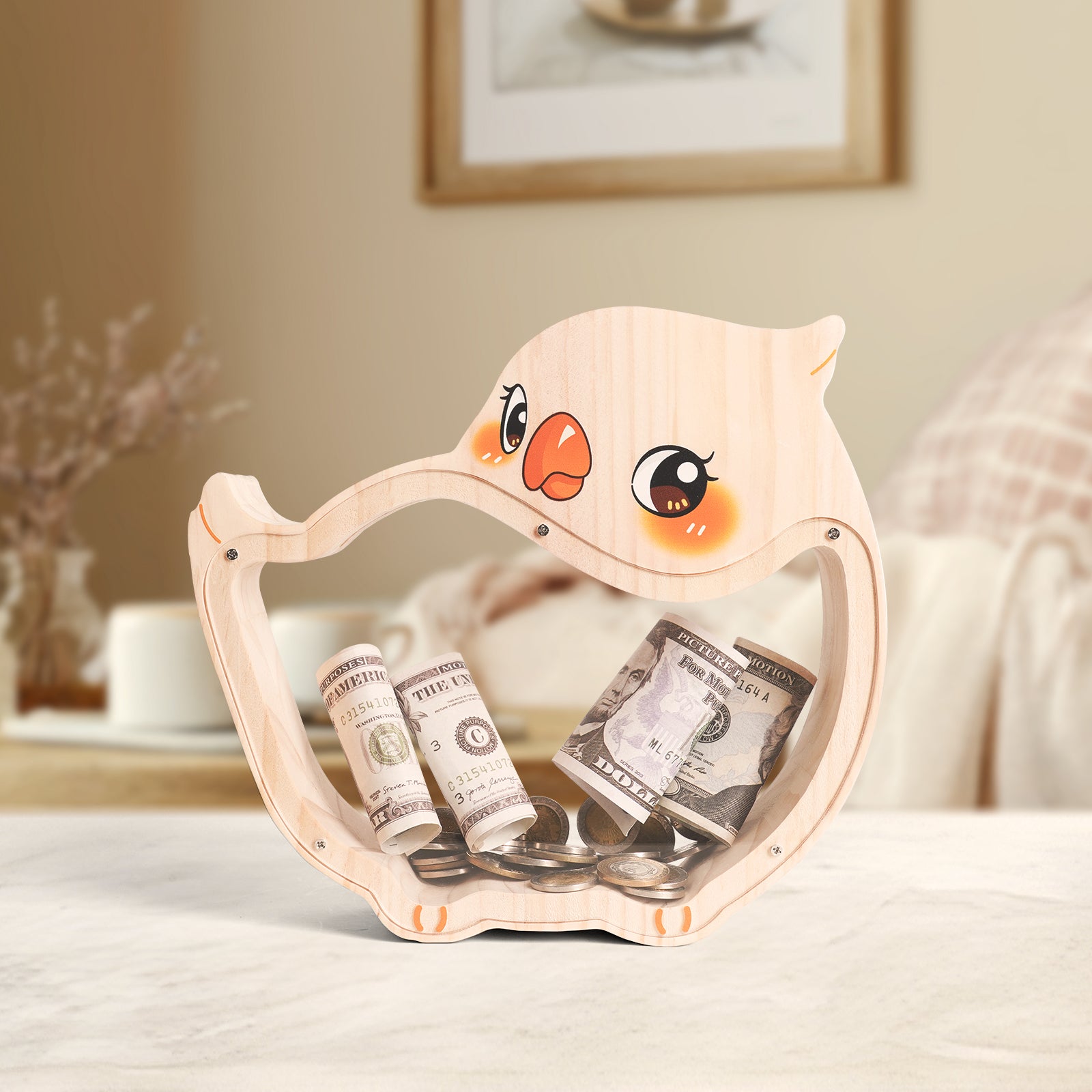 Parrot Coin Bank: Cute, Hand-Painted, Durable