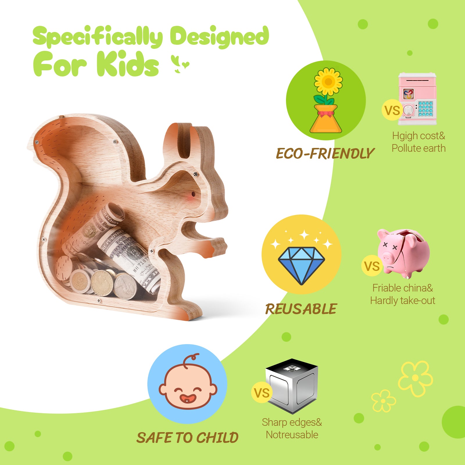 Squirrel Piggy Banks: Cute, Unbreakable, Safe, Perfect Gift