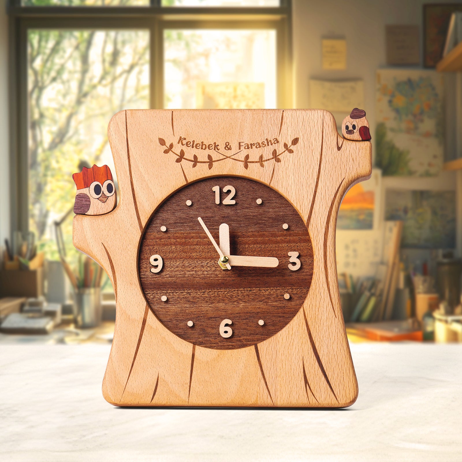 Wooden Forest Wall Clock - Nature-Inspired Artistry Meets Functional Design