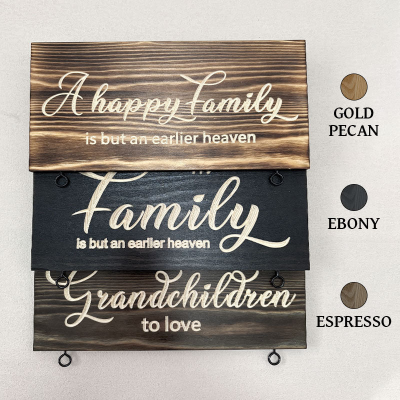 Personalized Family & Grandkids Hanging Sign | Deep Engraved Edition