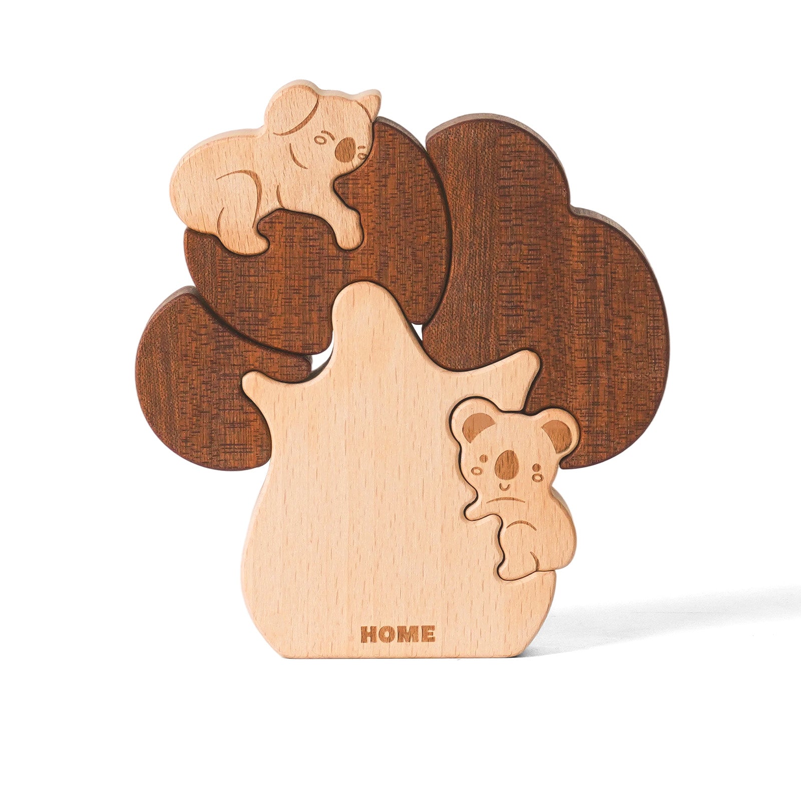 "Koala Tree" Wooden Hugging Statue - Adorable Wildlife Decor & Gift