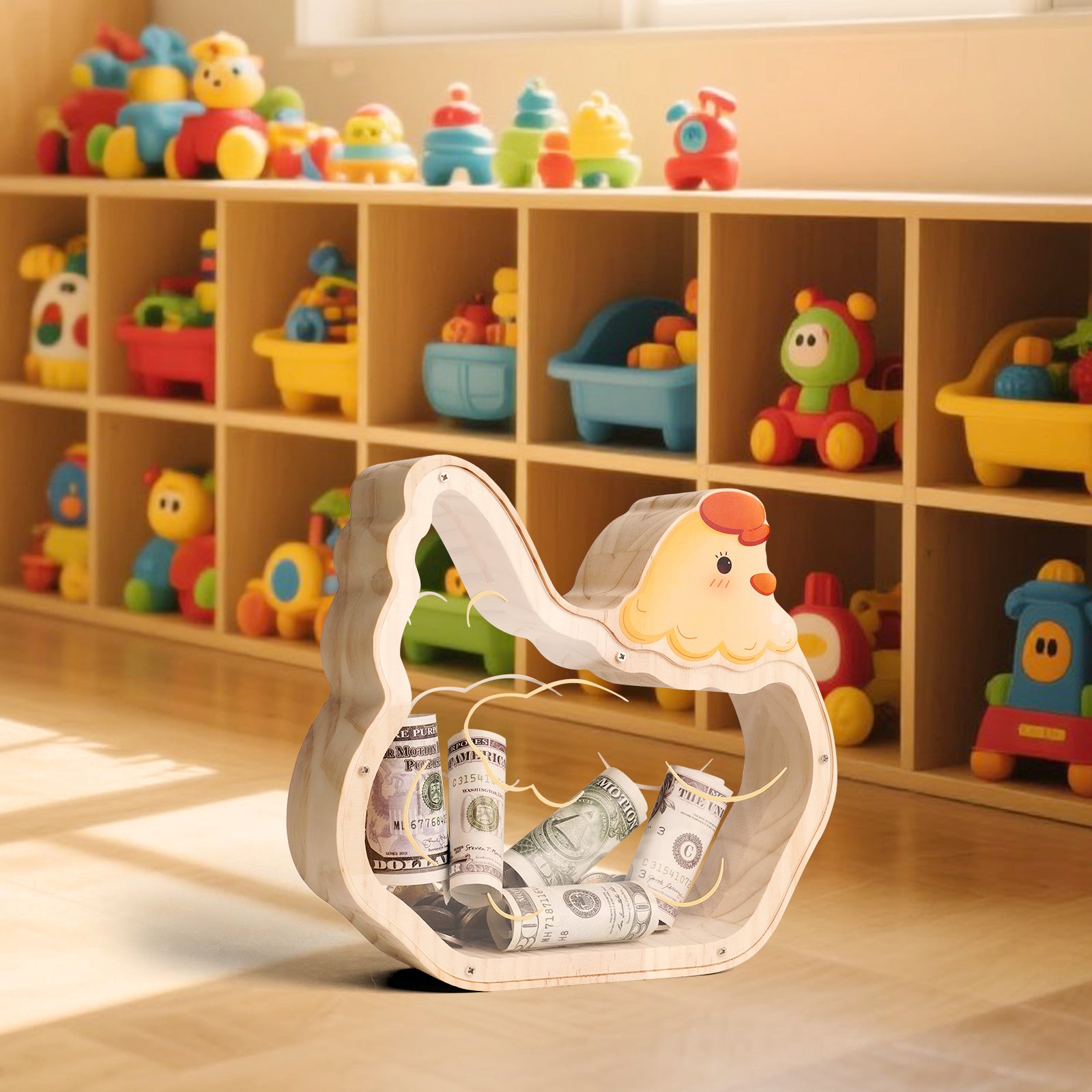 Chick-Shaped Coin Bank: Hand-Paintable, Cute Animal Gift for Kids