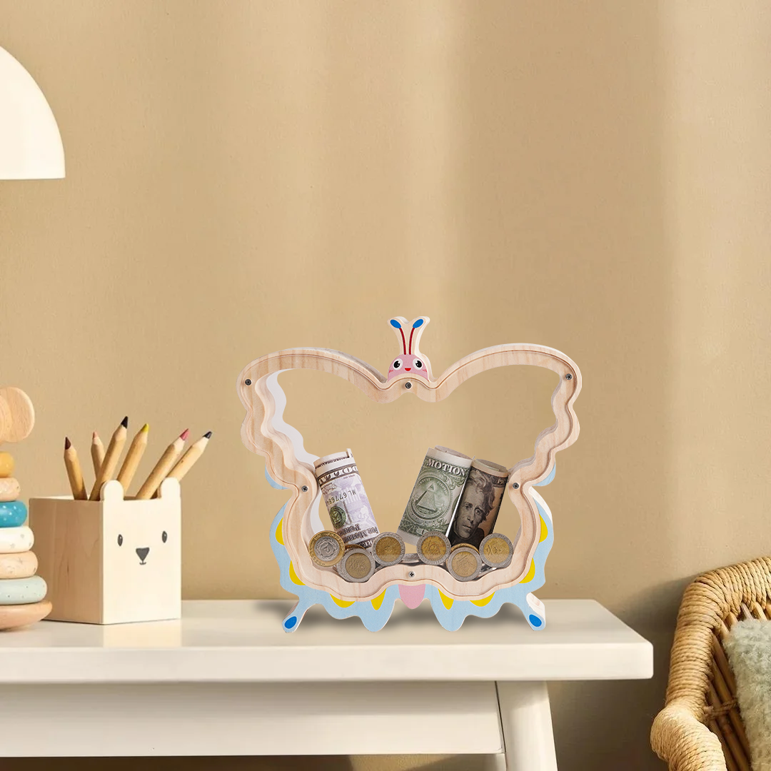 Butterfly Wooden Piggy Bank