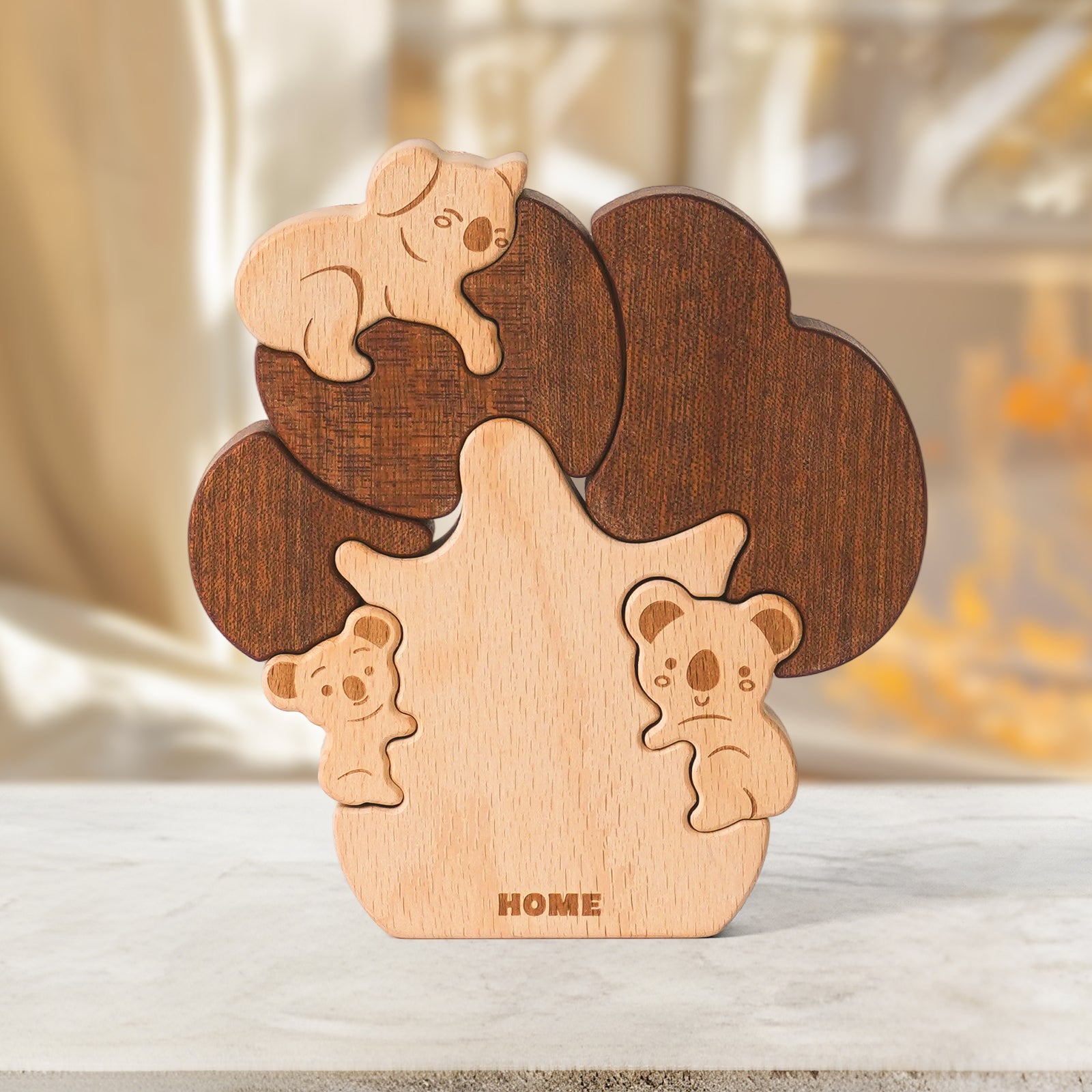 "Koala Tree" Wooden Hugging Statue - Adorable Wildlife Decor & Gift
