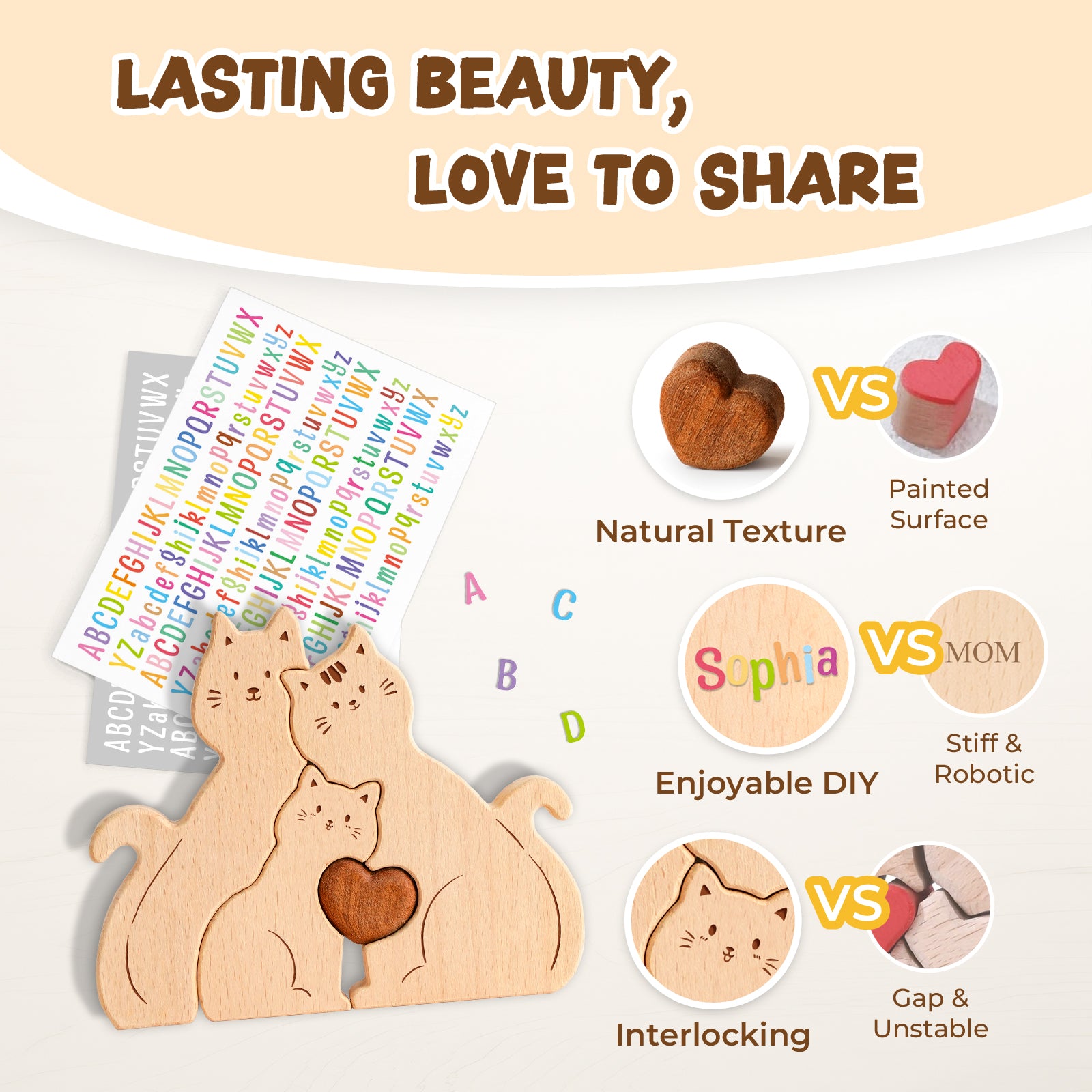 Cat Family Puzzle Set: Adorable, Heartwarming Home Decor Gift