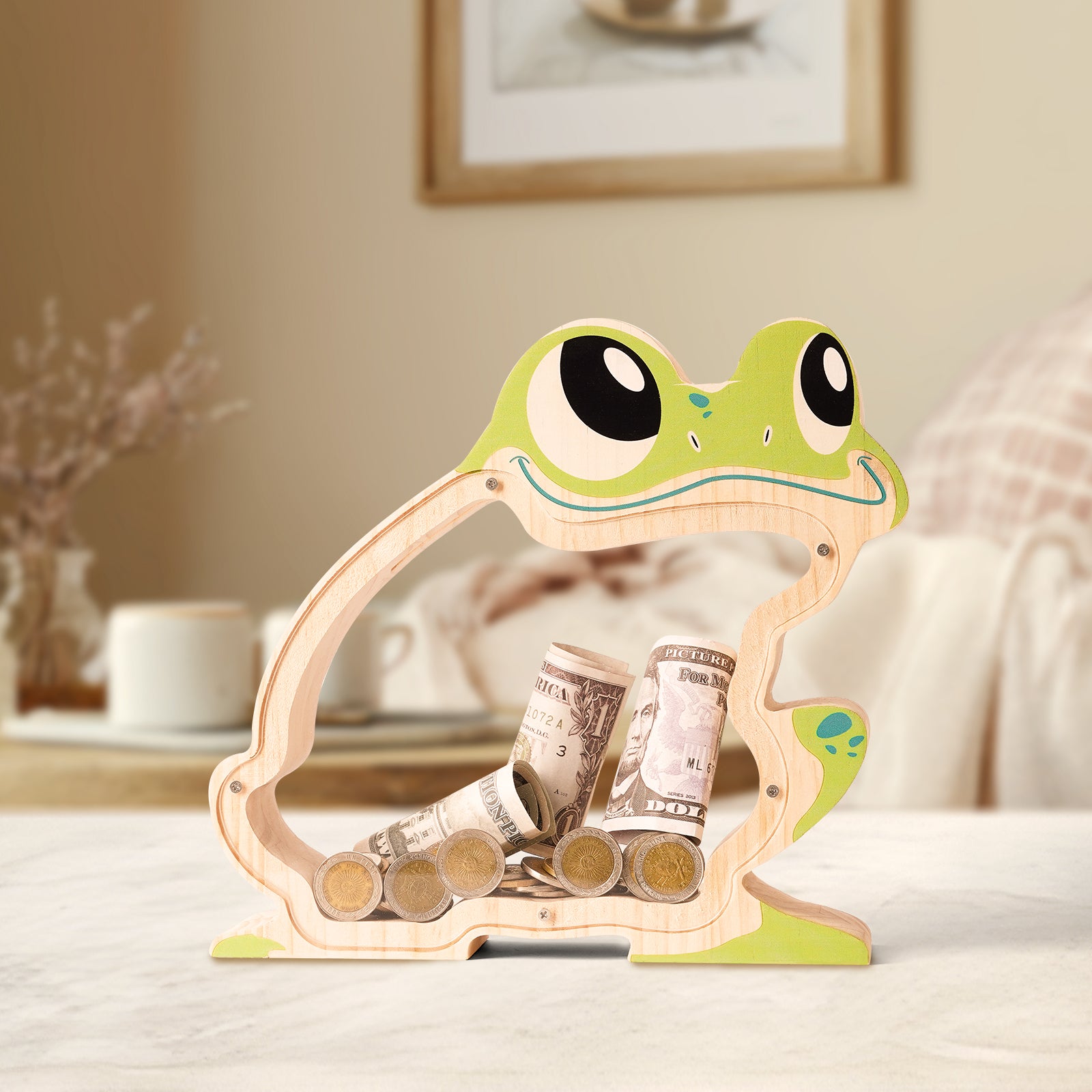 Frog-Shaped Coin Bank: Hand-Painted, Kids' Savings & Decorative Gift