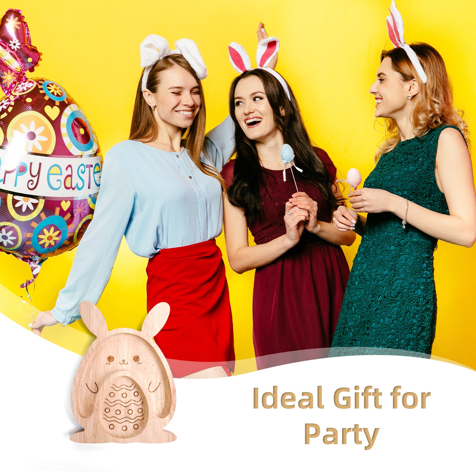 Easter Bunny Wooden Tray: Charming Spring Decor & Functional Gift