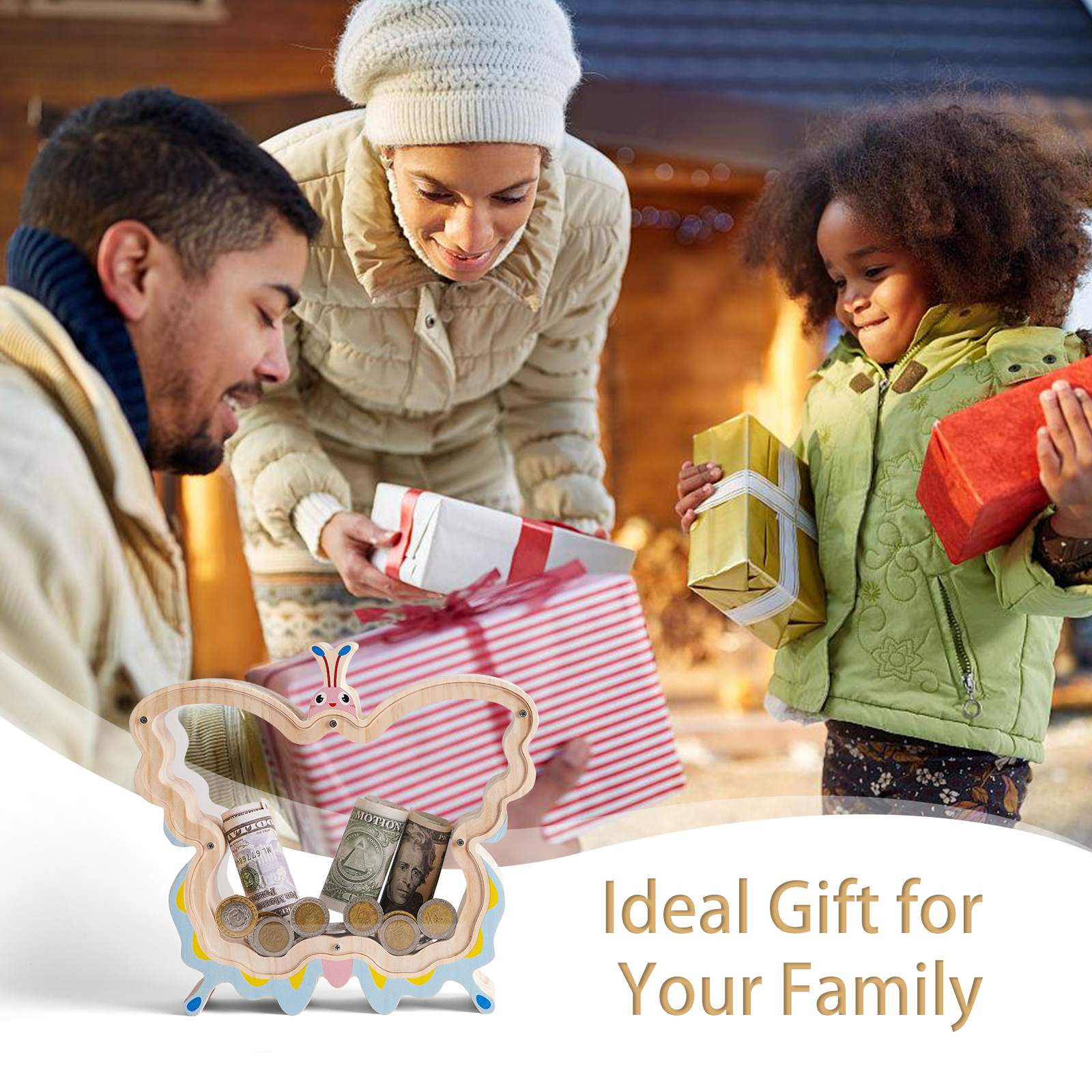 Butterfly Wooden Piggy Bank