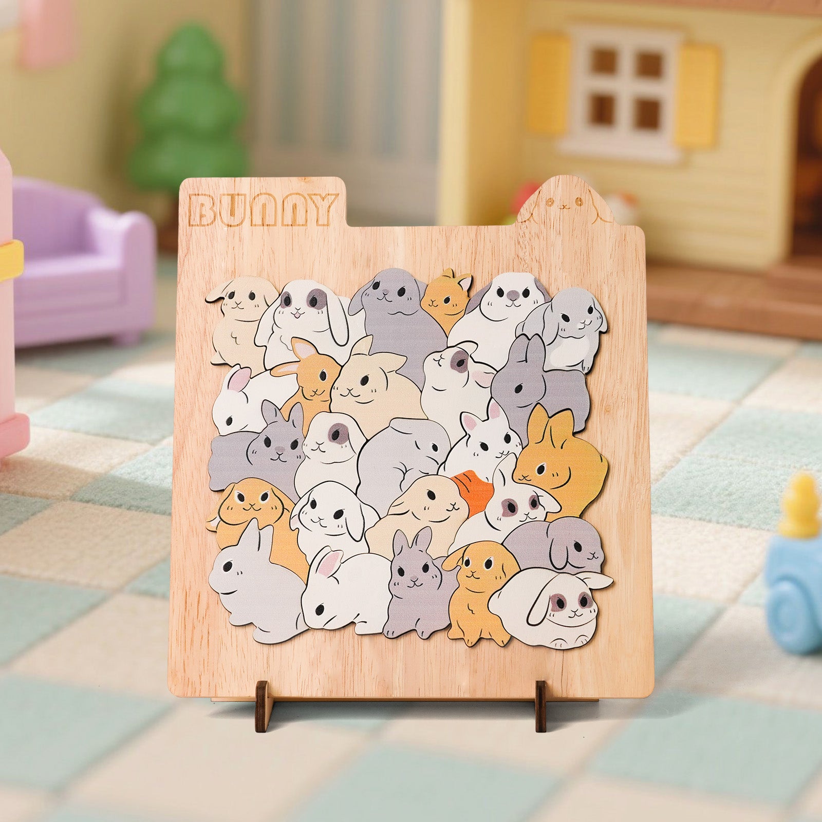 🐰Bunny Friends Big-Piece Wooden Puzzle for Kids