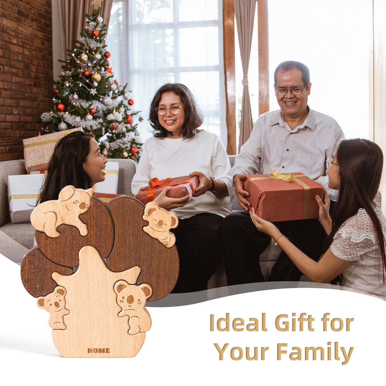 "Koala Tree" Wooden Hugging Statue - Adorable Wildlife Decor & Gift