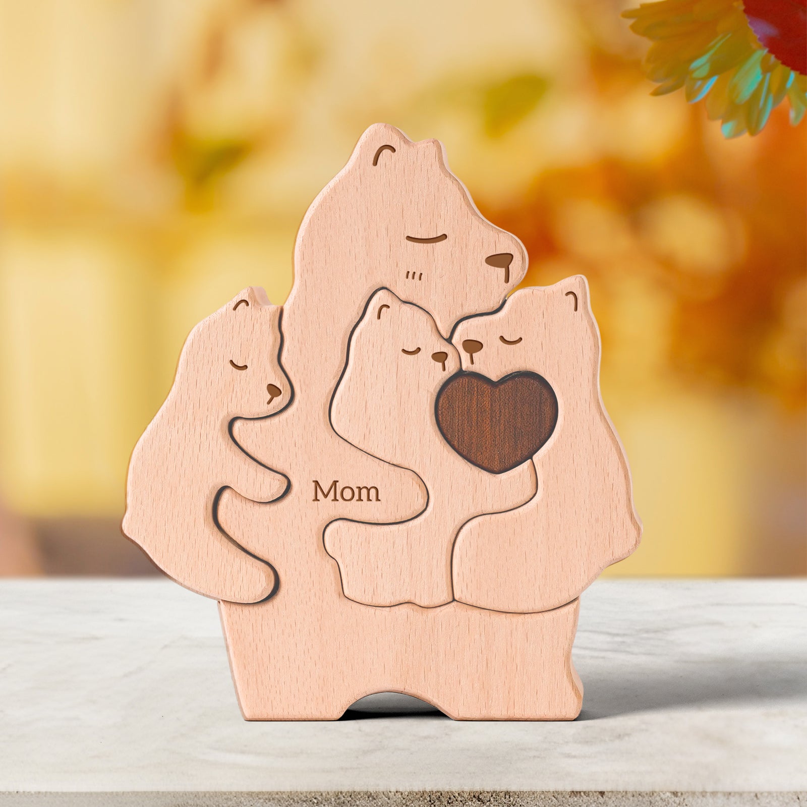 Bear Family Puzzle: Cozy Decor, Rustic Family Gift