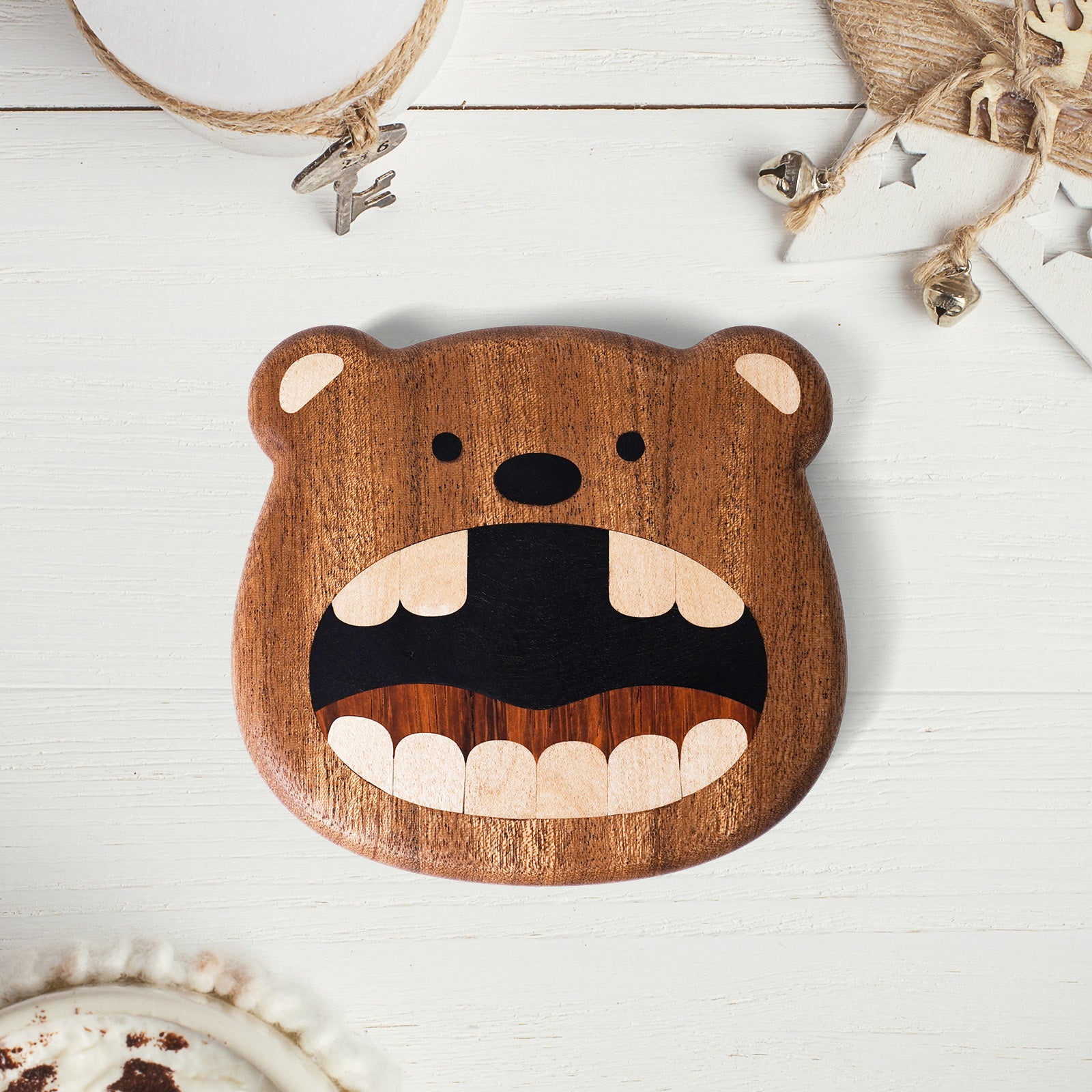 Tooth Fairy Keepsake Box - Handcrafted Wooden Tooth Treasure Chest for 20 Baby Teeth