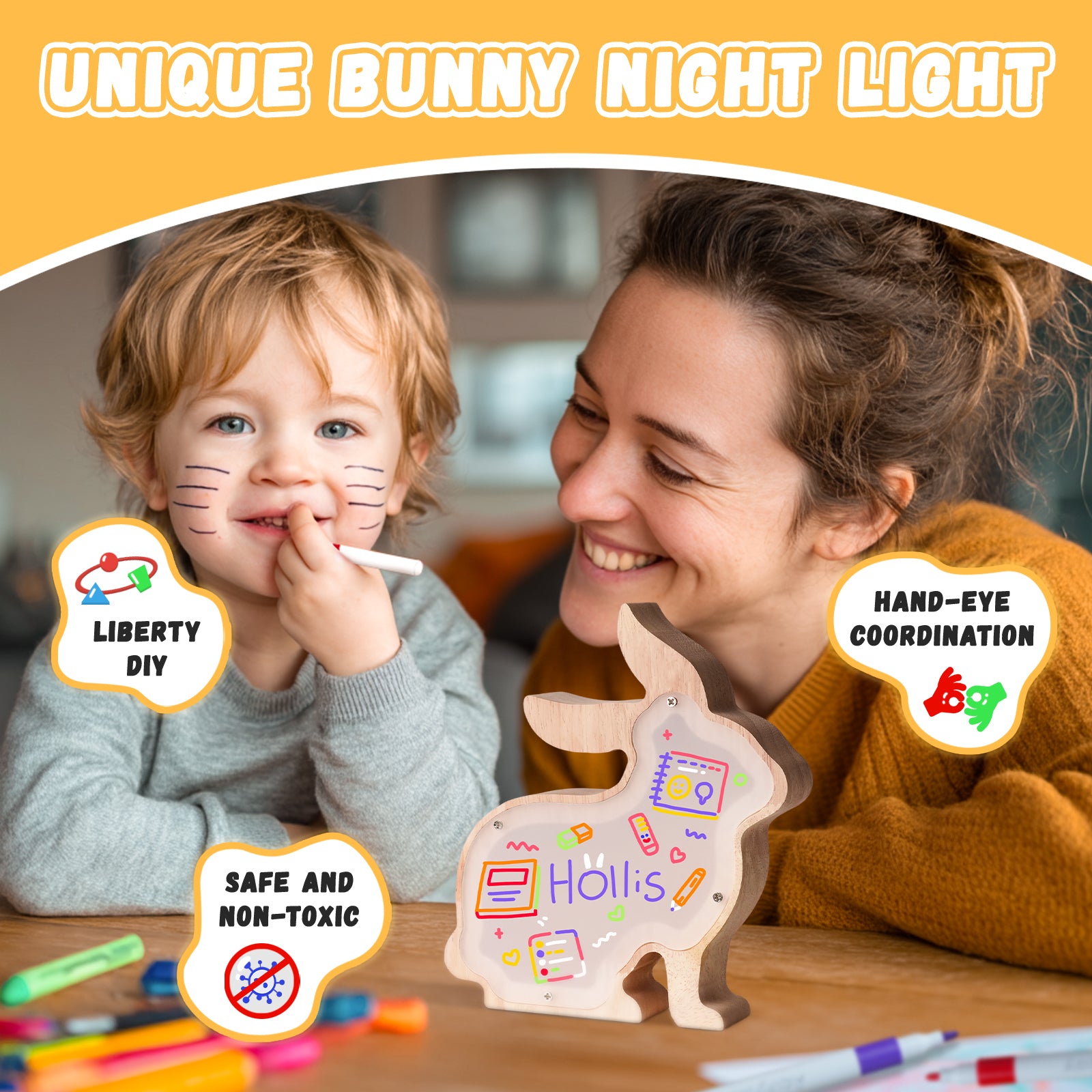 Rabbit Lamp Kit: DIY, Paintable, Perfect for Kids