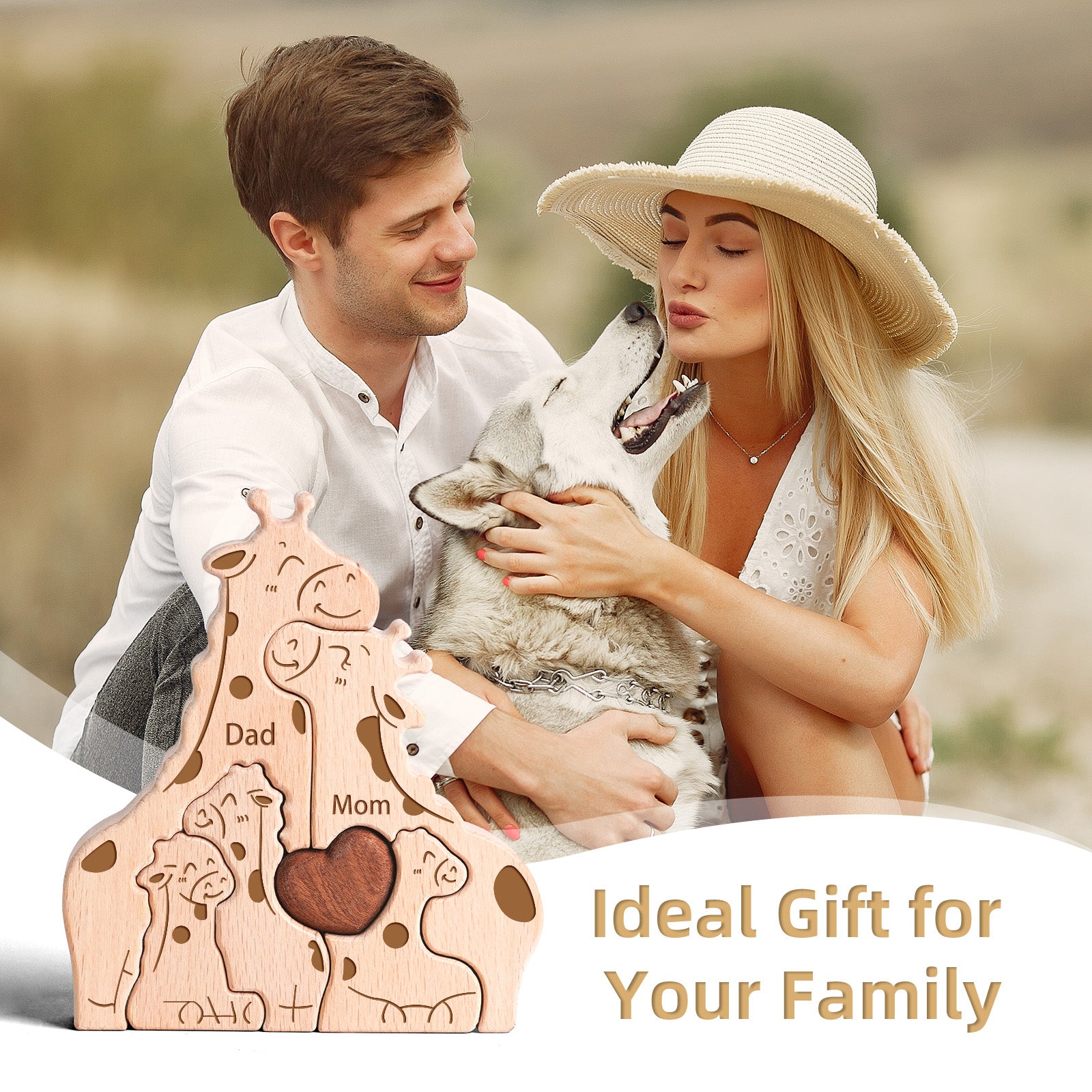 Giraffe Family Puzzle: Savanna Decor, Unique Family Gift