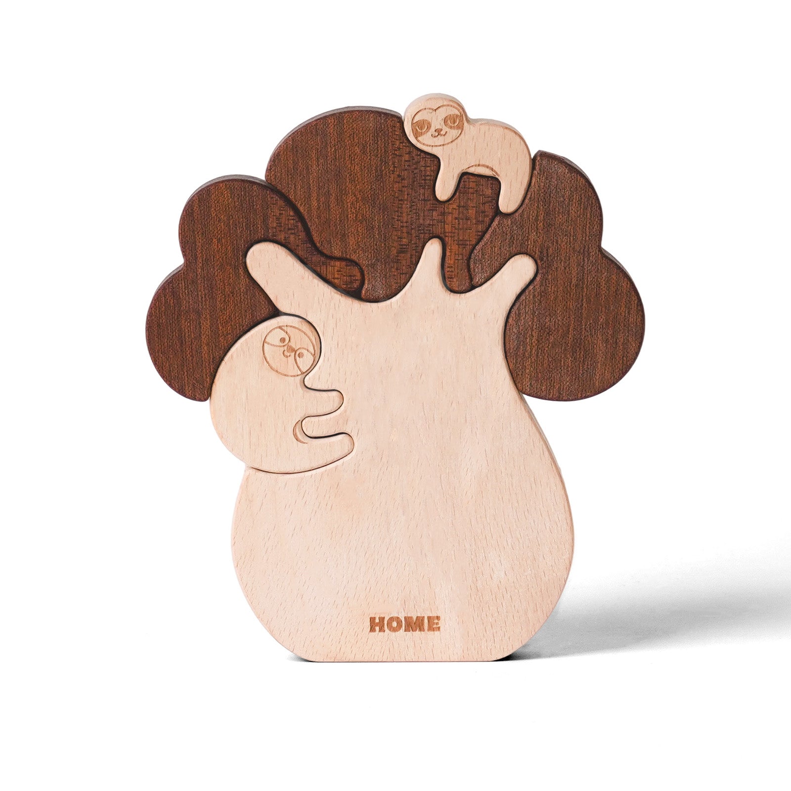 "Sloth Sanctuary" Wooden Hugging Statue - Charming Slow Living Decor & Gift