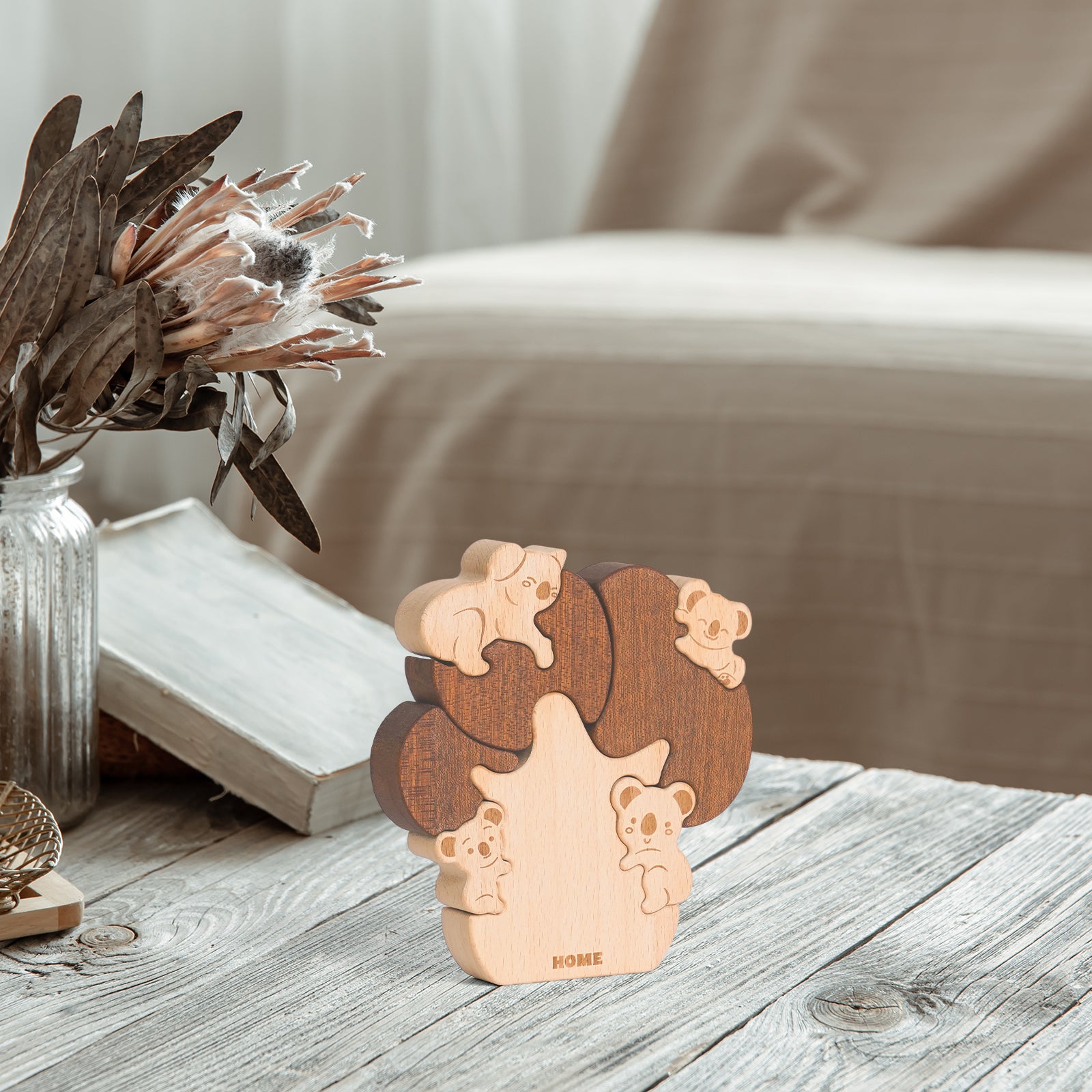 "Koala Tree" Wooden Hugging Statue - Adorable Wildlife Decor & Gift