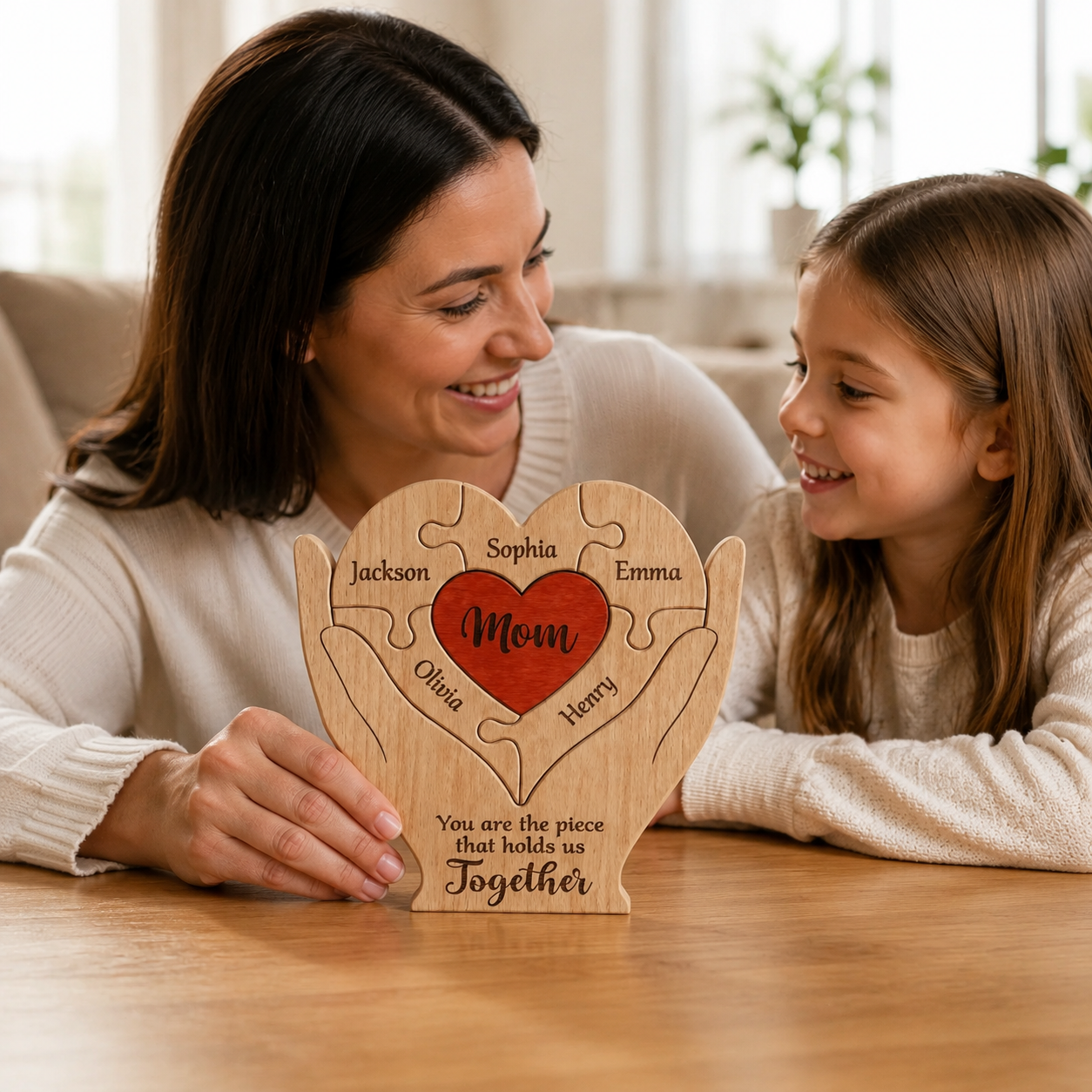 Custom Shaped Wooden Art Puzzle - Love Never Fades