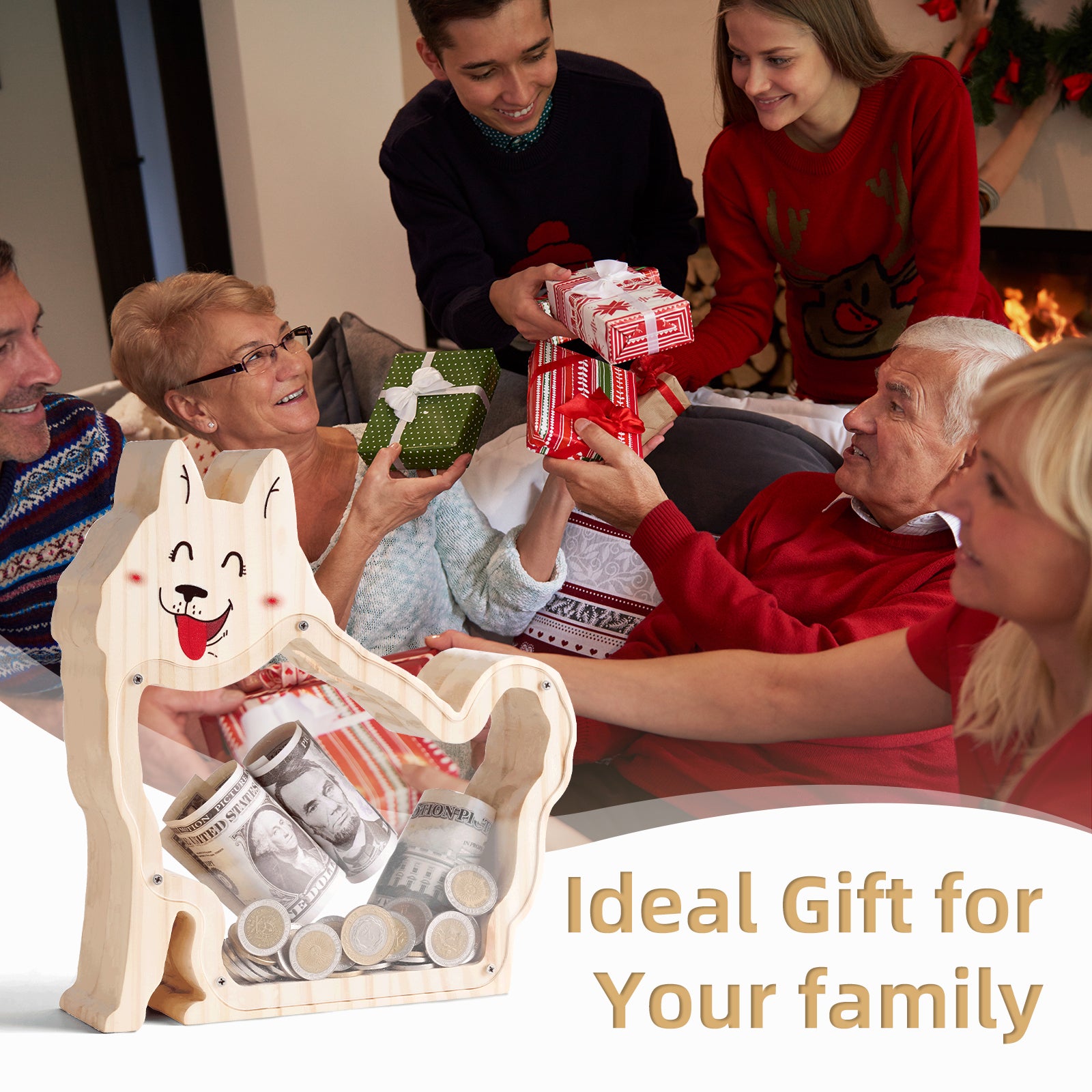 Cute Samoyed Dog Coin Bank: Adorable, Hand-Painted Gift for Kids, Teens, Adults