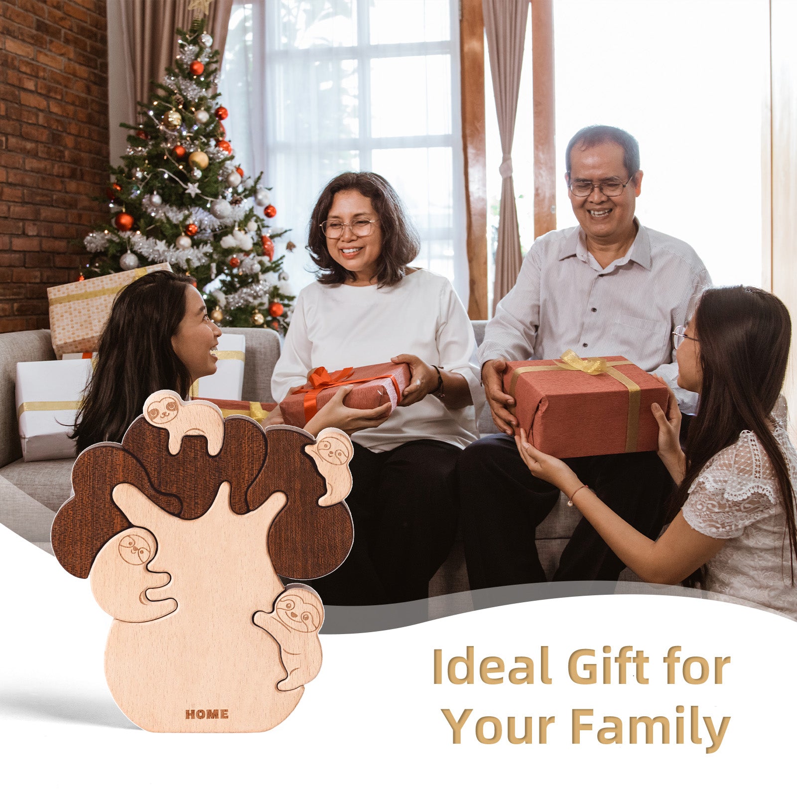 "Sloth Sanctuary" Wooden Hugging Statue - Charming Slow Living Decor & Gift