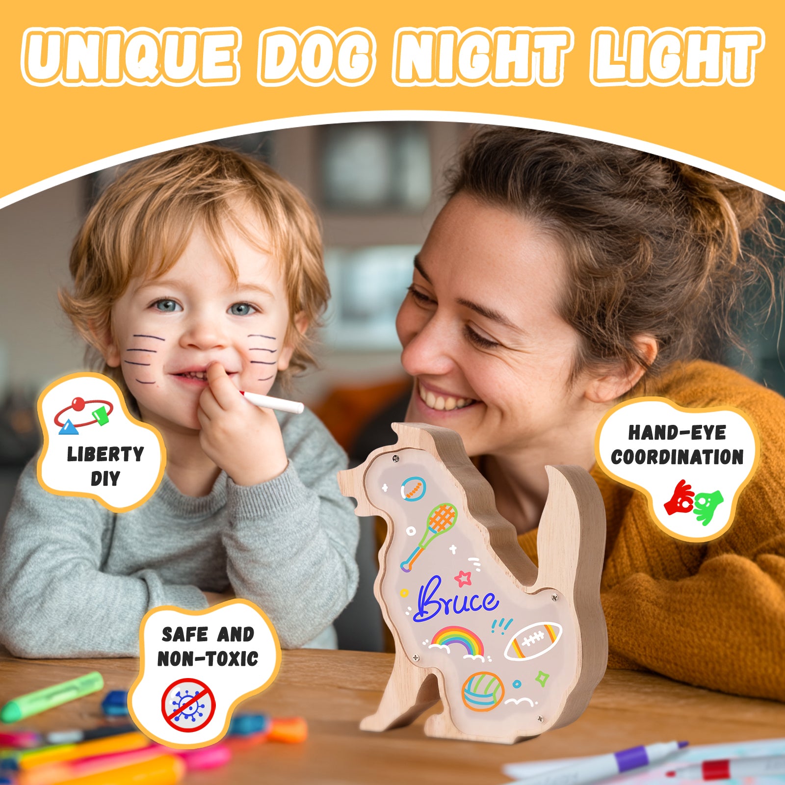 Dog Lamp Kit: DIY, Paintable, Perfect for Kids