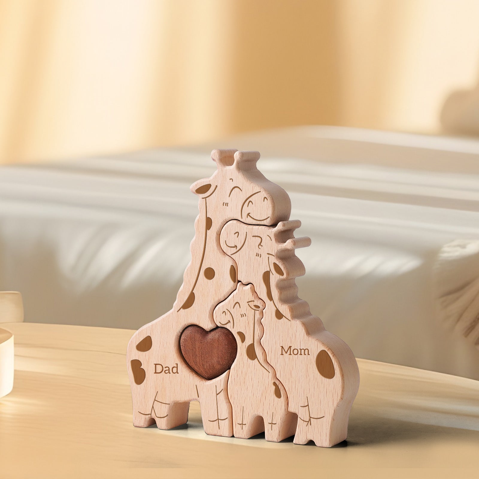 Giraffe Family Puzzle: Savanna Decor, Unique Family Gift