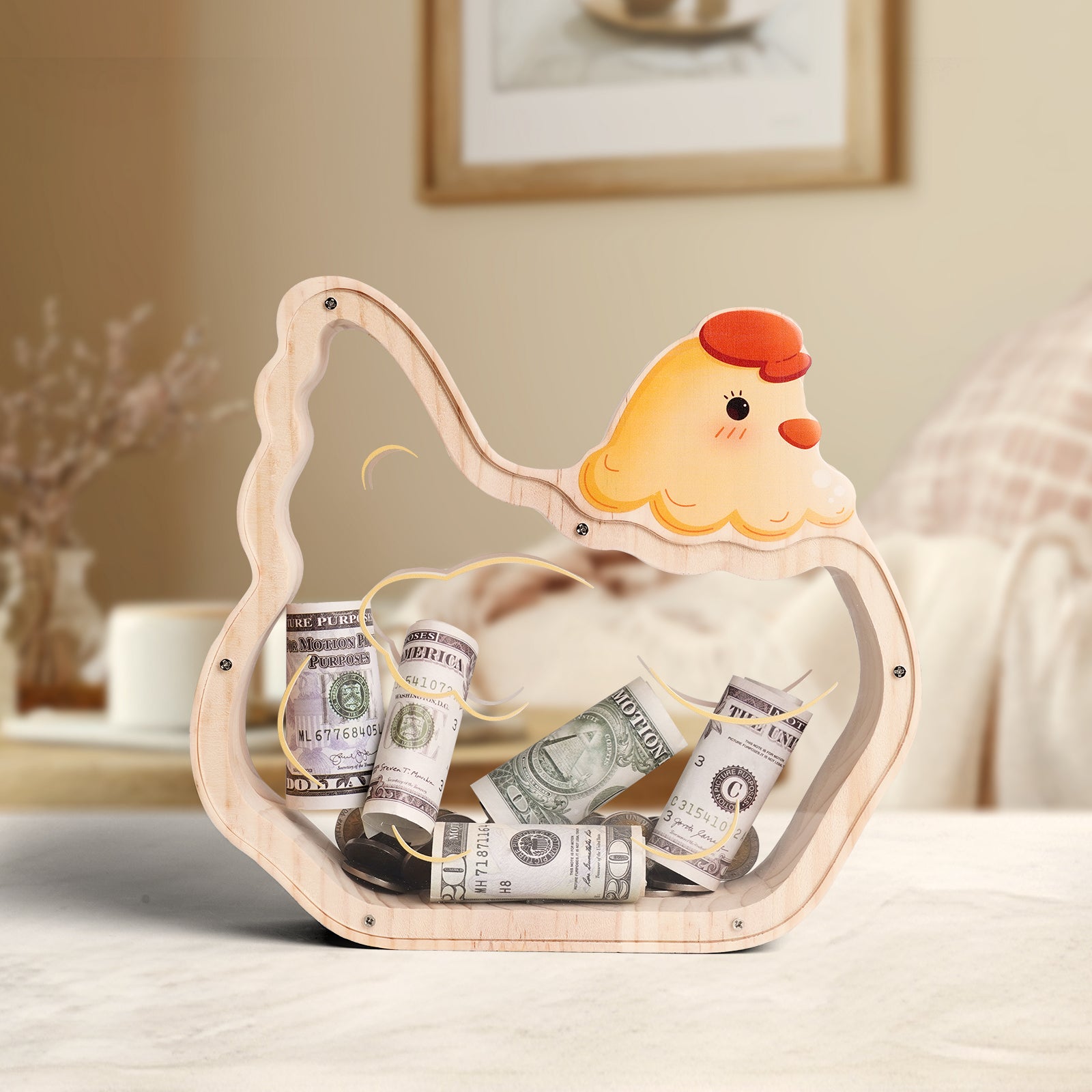 Chick-Shaped Coin Bank: Hand-Paintable, Cute Animal Gift for Kids