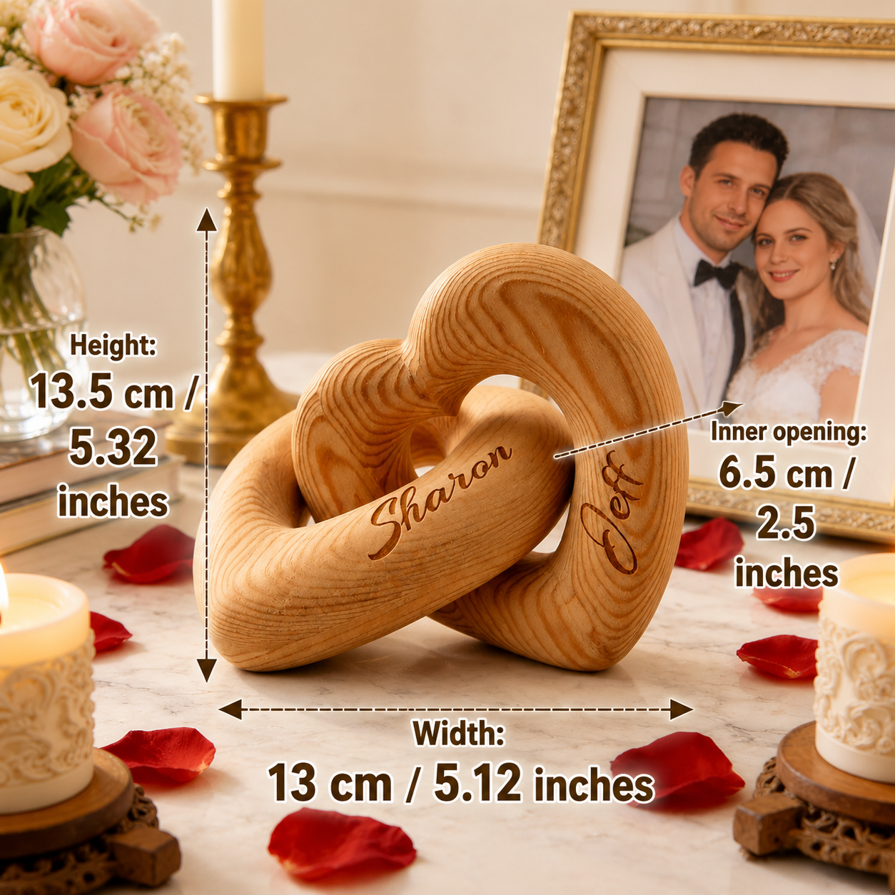 Romantic Couple - Personalized Infinity Heart Sculpture