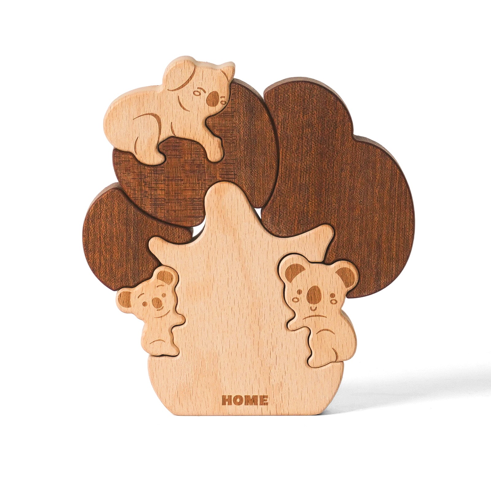 "Koala Tree" Wooden Hugging Statue - Adorable Wildlife Decor & Gift