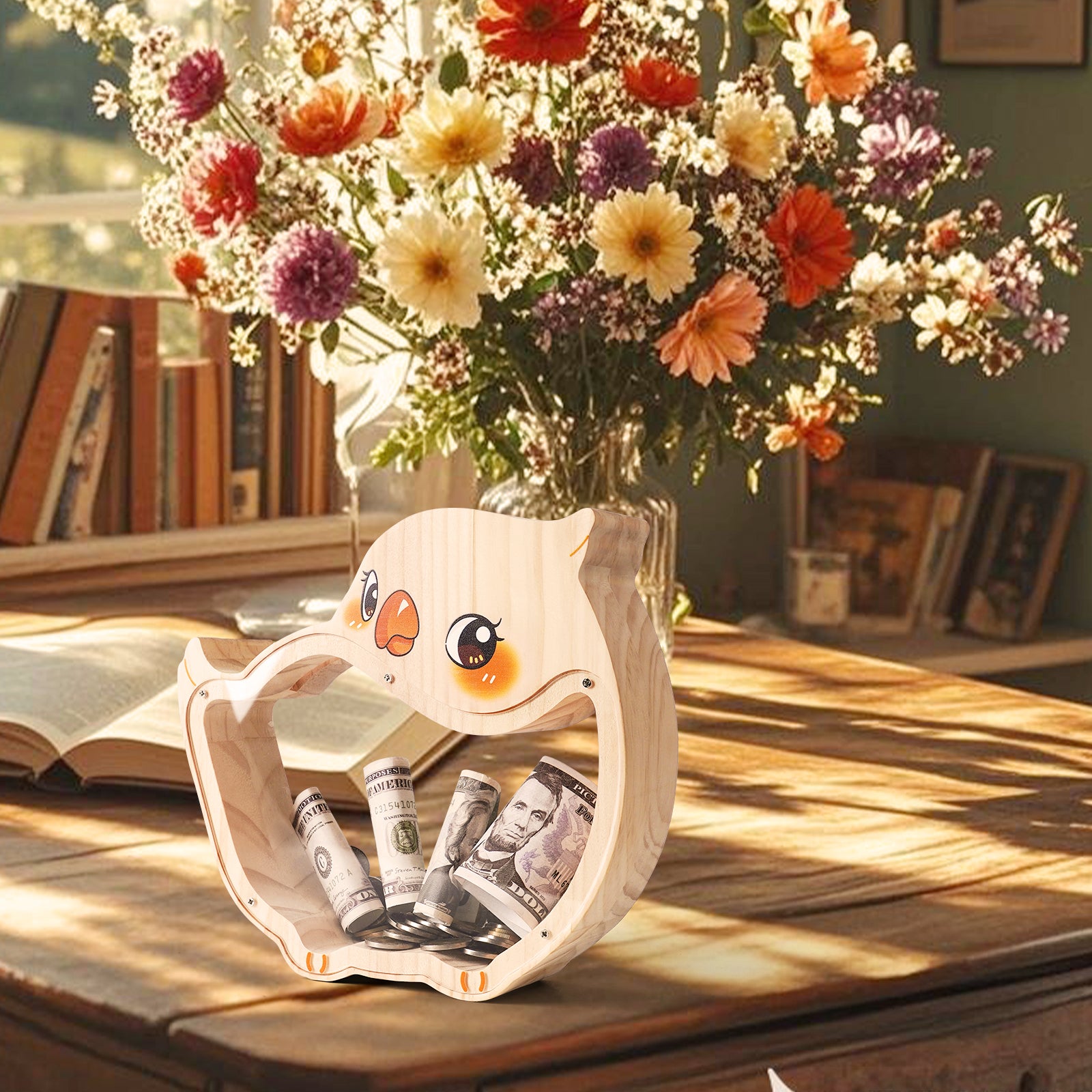 Parrot Coin Bank: Cute, Hand-Painted, Durable