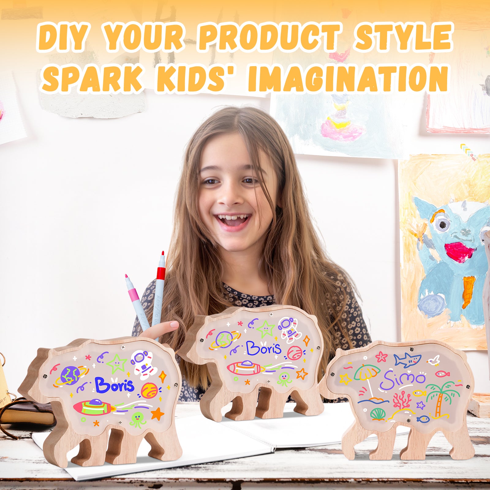 Bear Lamp Kit: DIY, Paintable, Perfect for Kids