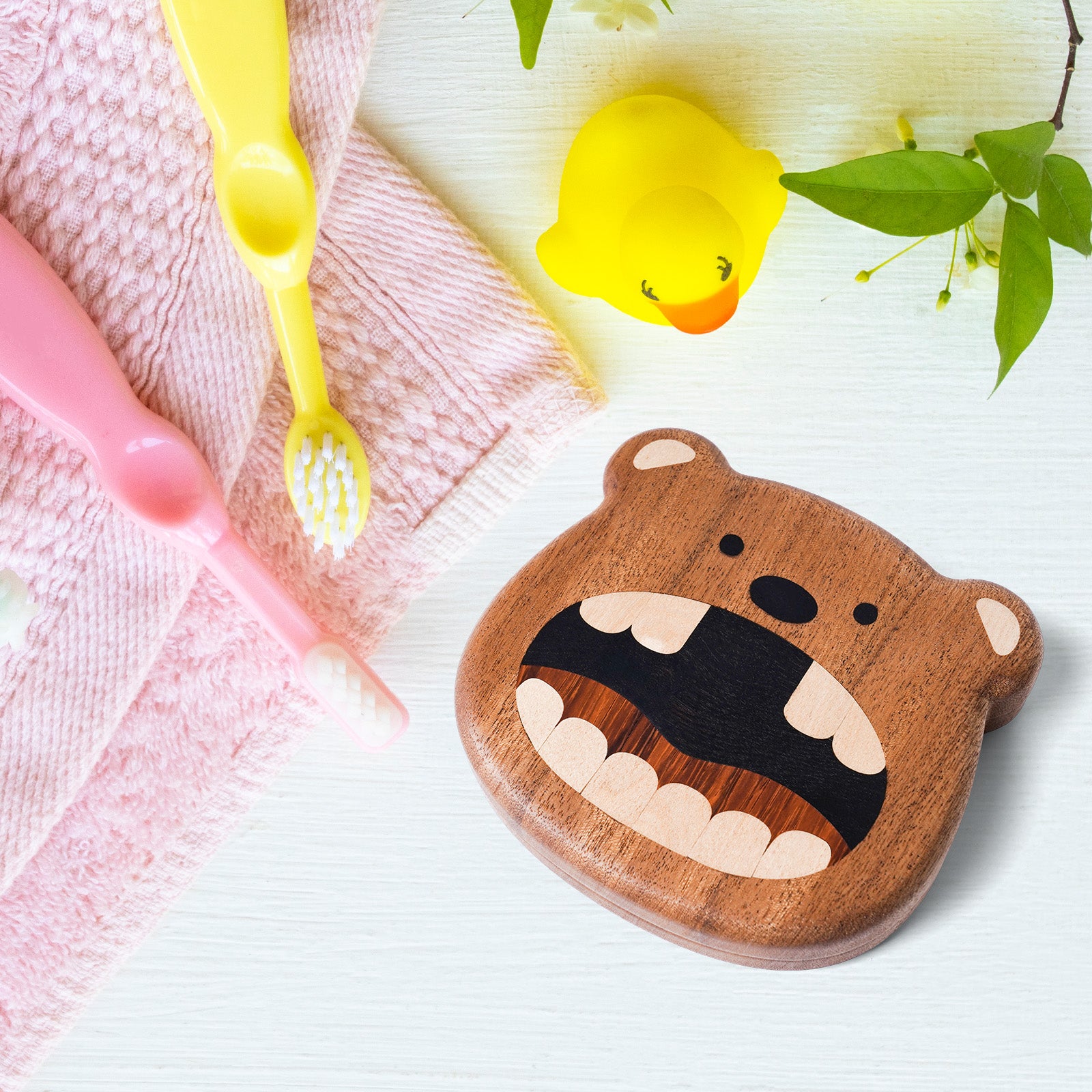 Tooth Fairy Keepsake Box - Handcrafted Wooden Tooth Treasure Chest for 20 Baby Teeth