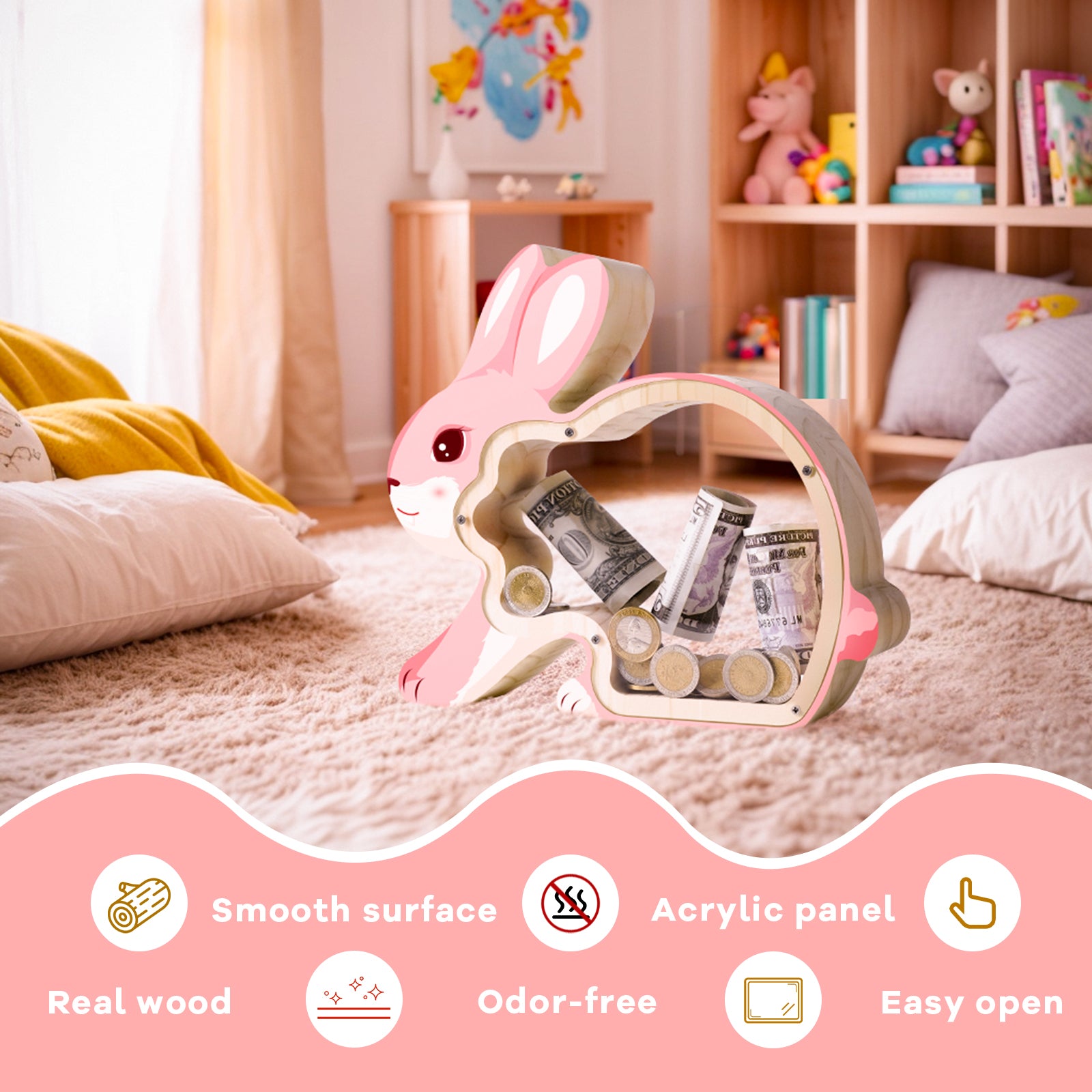 Bunny Coin Bank: Handcrafted, Cute, Perfect Gift