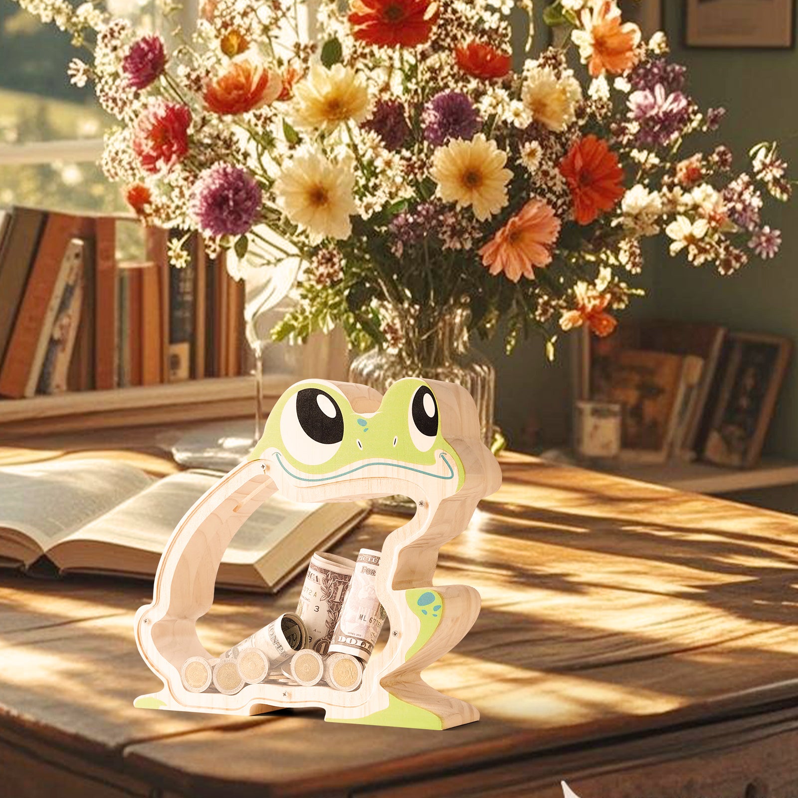 Frog-Shaped Coin Bank: Hand-Painted, Kids' Savings & Decorative Gift