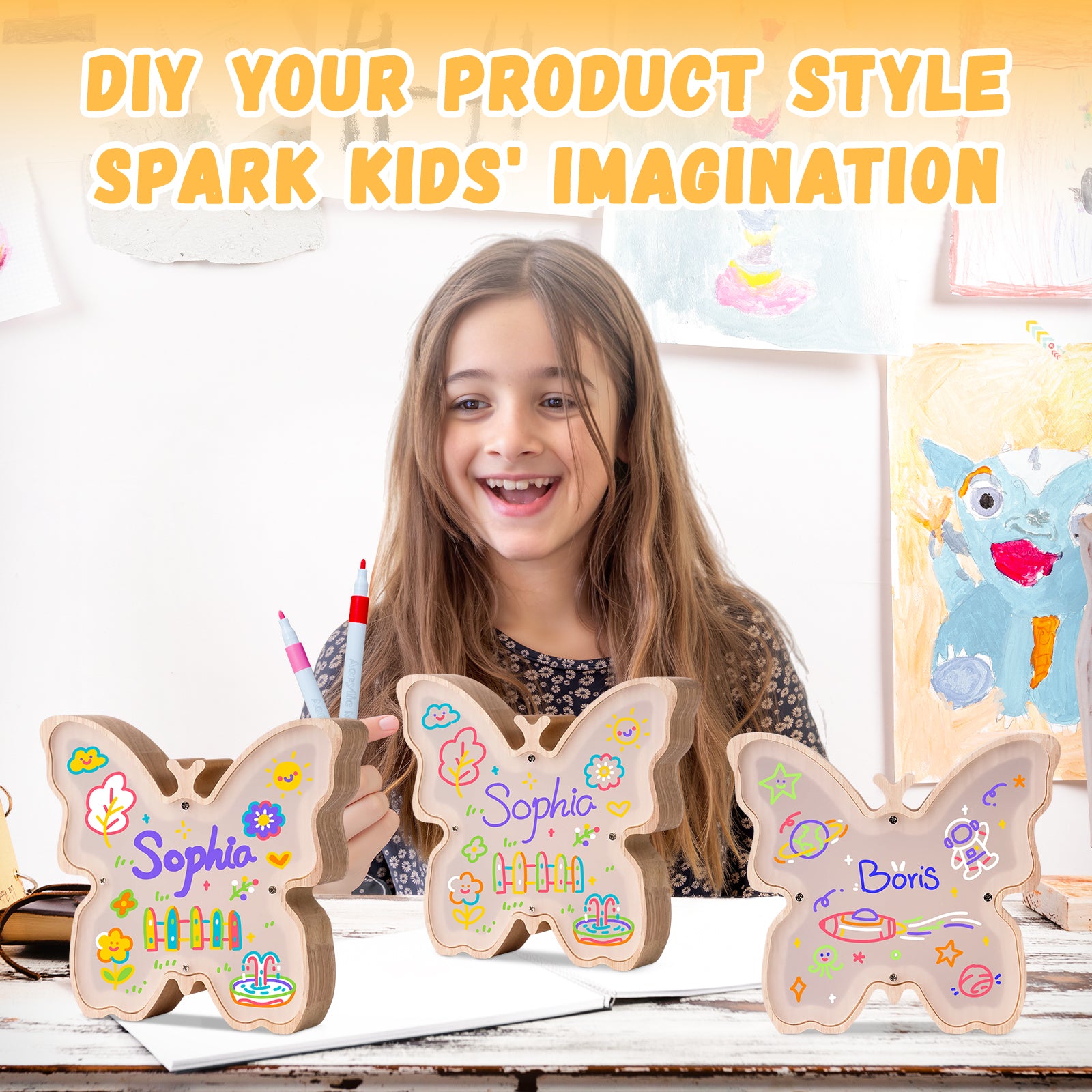 Butterfly Lamp Kit: DIY, Paintable, Perfect for Kids