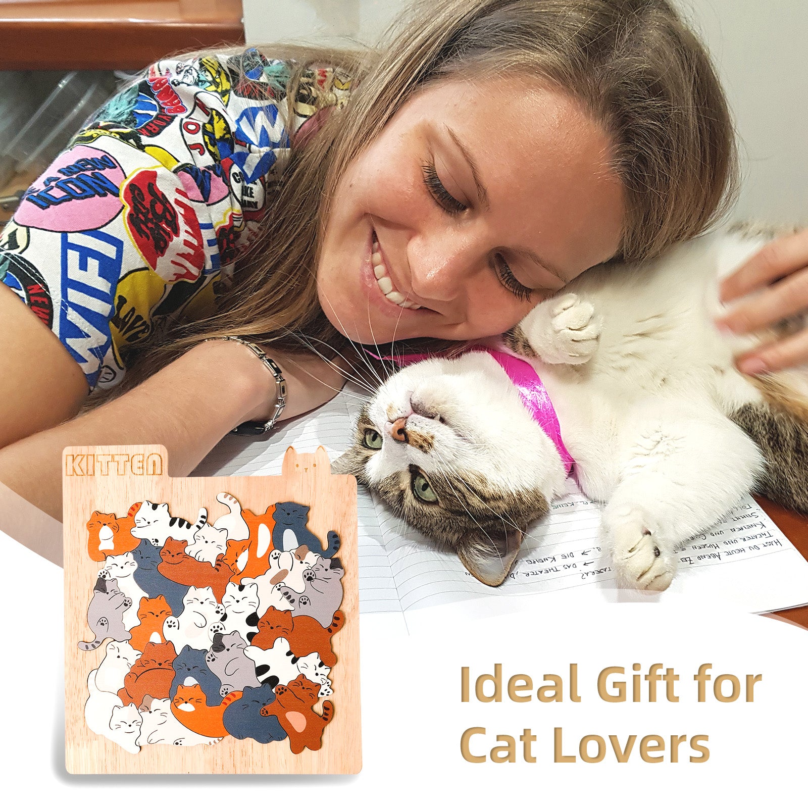 Kitty Friends Big-Piece Wooden Puzzle for Kids 🐱