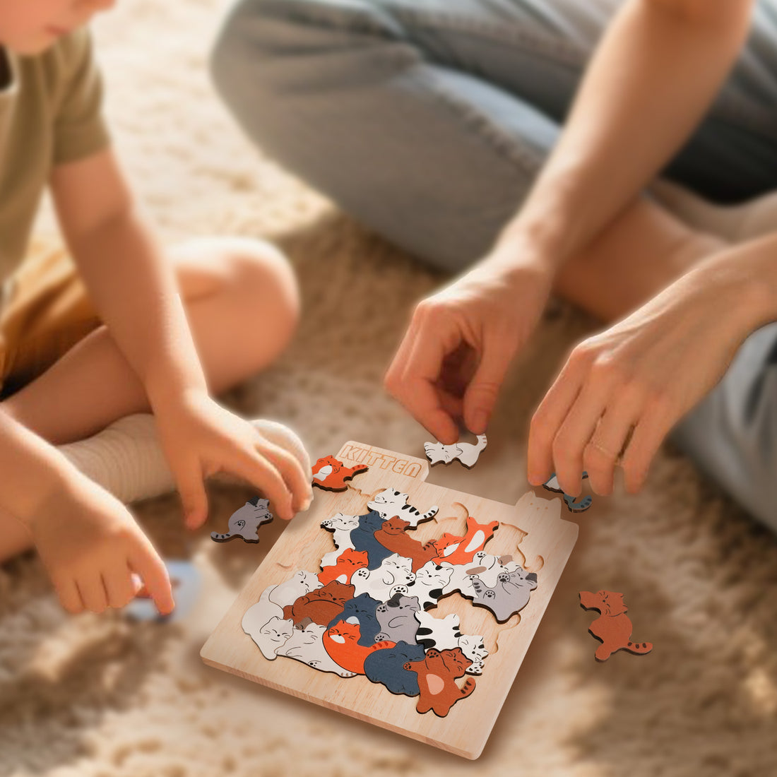 Wooden Cat Jigsaw Puzzle: 25 Cute Kittens, Perfect for Cat Lovers