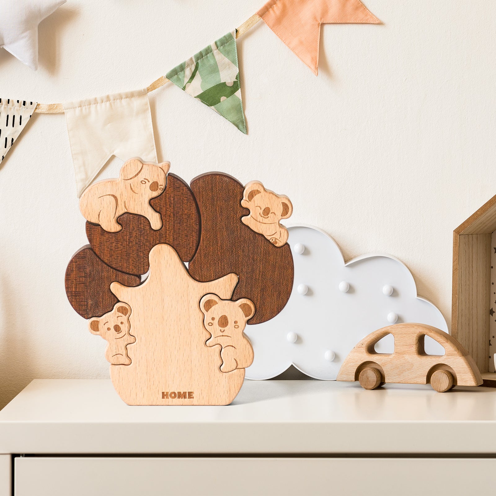 "Koala Tree" Wooden Hugging Statue - Adorable Wildlife Decor & Gift