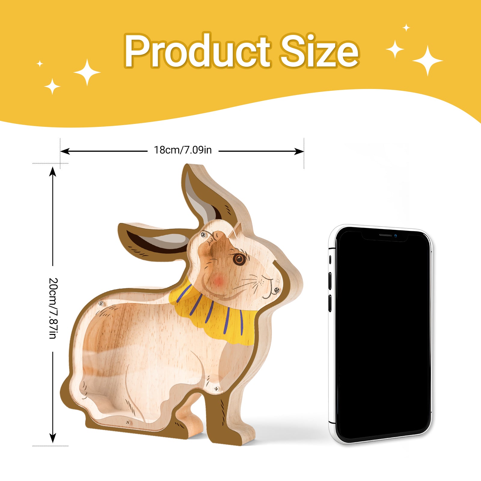 Adorable Wooden Rabbit Piggy Bank: Whimsical Savings for Kids & Bunny Lovers