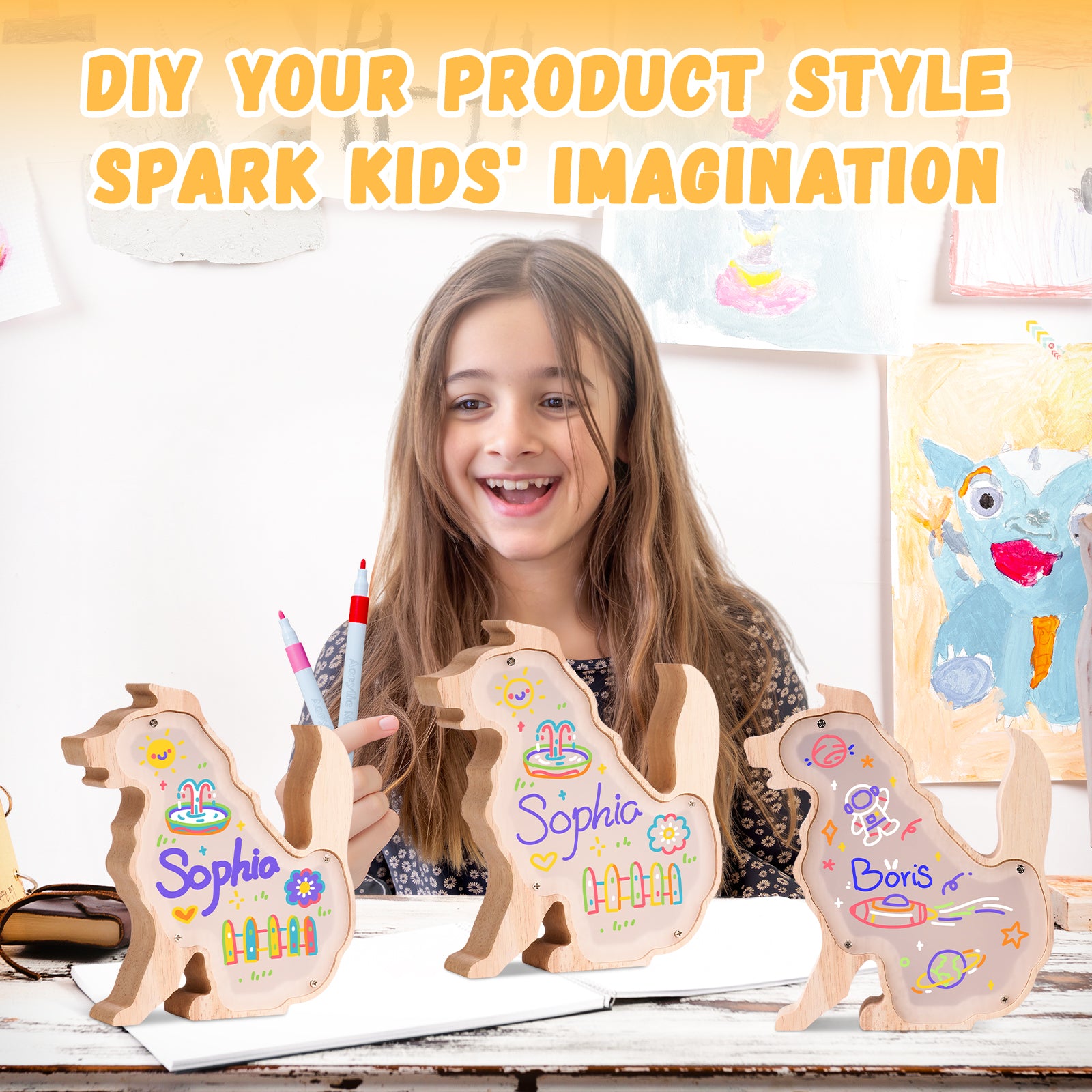 Dog Lamp Kit: DIY, Paintable, Perfect for Kids