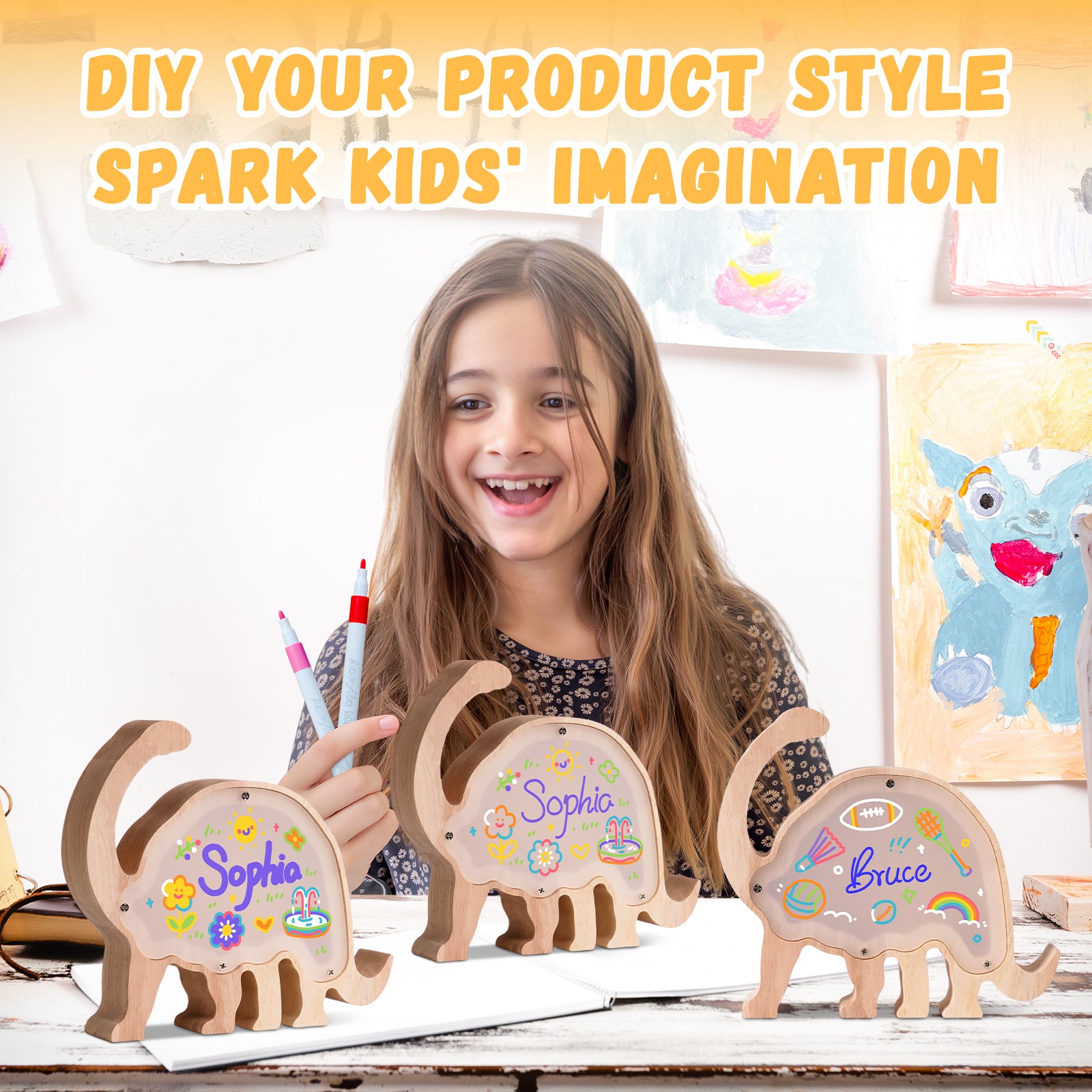 Brachiosaurus Lamp Kit: DIY, Paintable, Perfect Birthday Gift