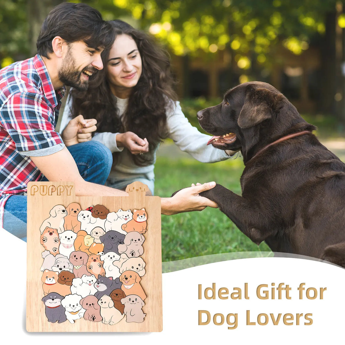 Puppy Wooden Puzzle for Kids 🐶 | Safe Big Pieces & Adorable Dog Designs