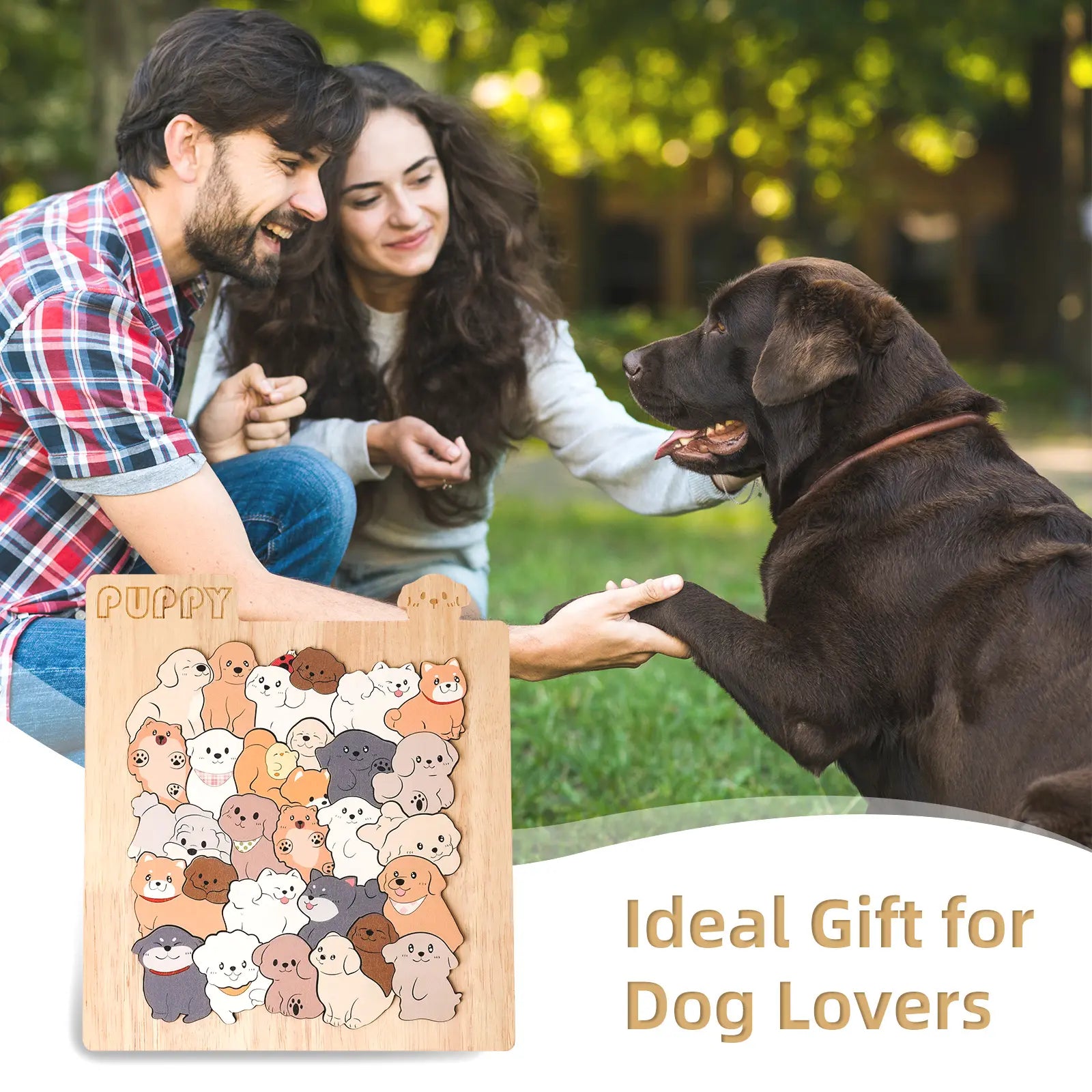 Puppy Wooden Puzzle for Kids 🐶 | Safe Big Pieces & Adorable Dog Designs