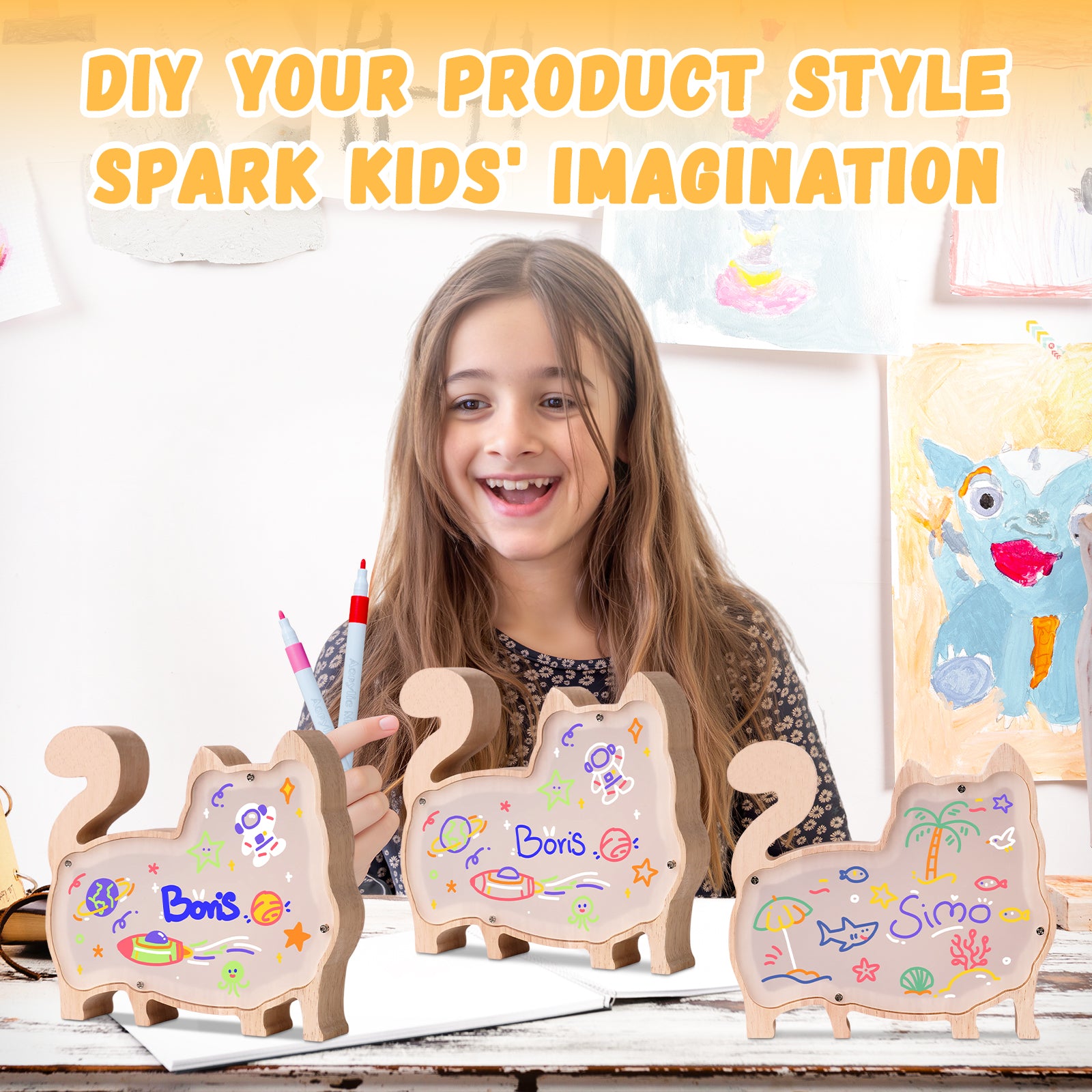 Cat Lamp Kit: DIY, Paintable, Great for Kids