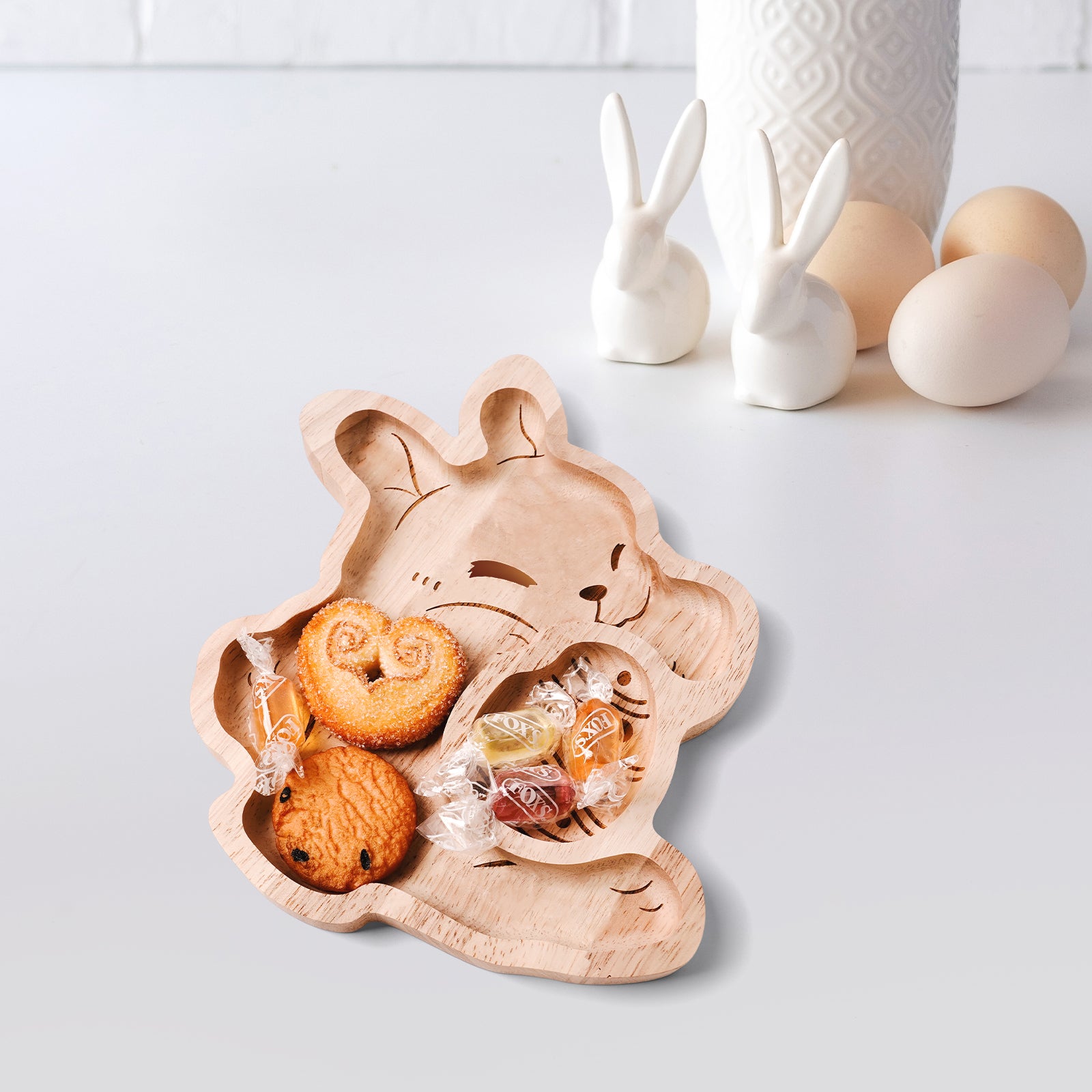 Easter Bunny Wooden Tray: Charming Spring Decor & Functional Gift
