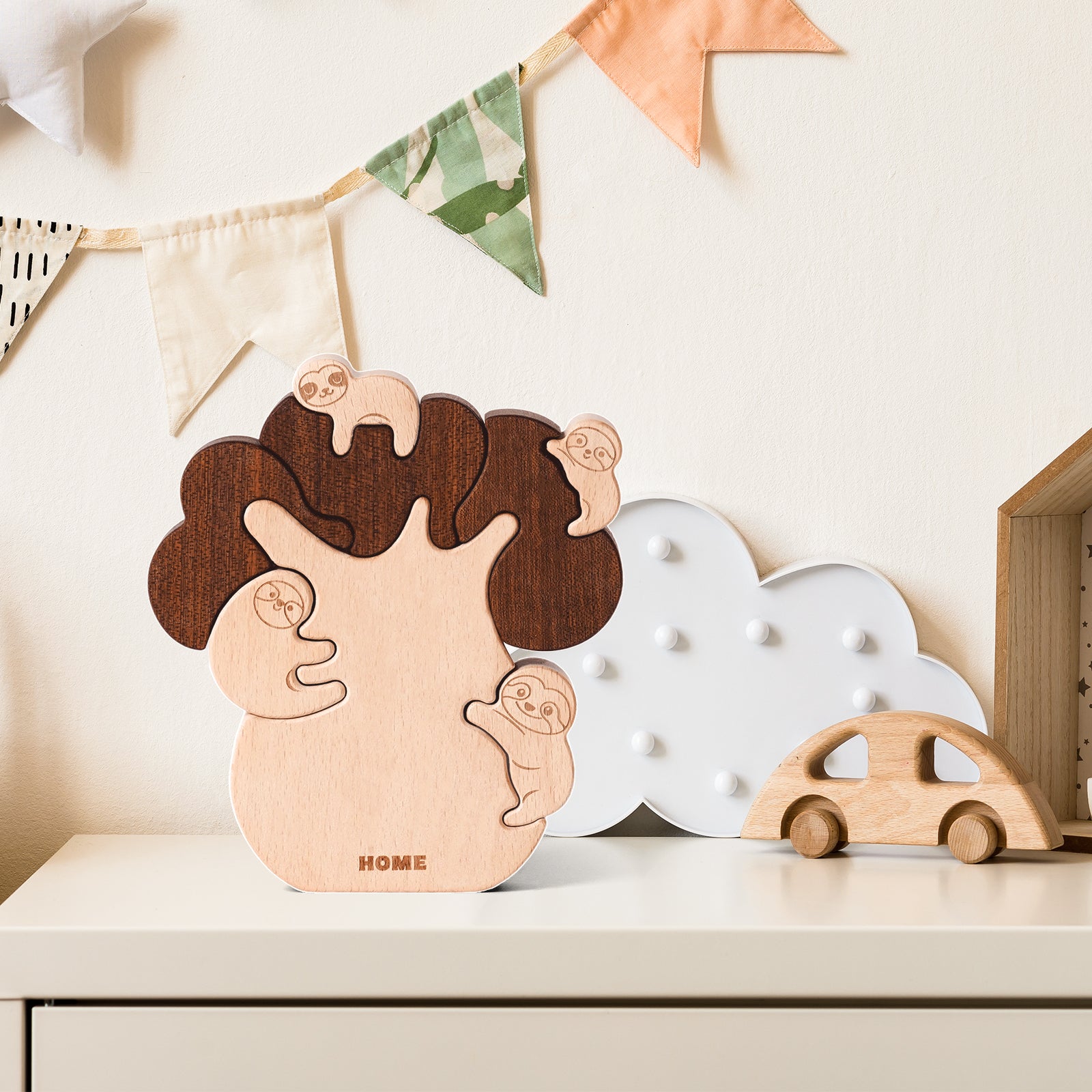 "Sloth Sanctuary" Wooden Hugging Statue - Charming Slow Living Decor & Gift