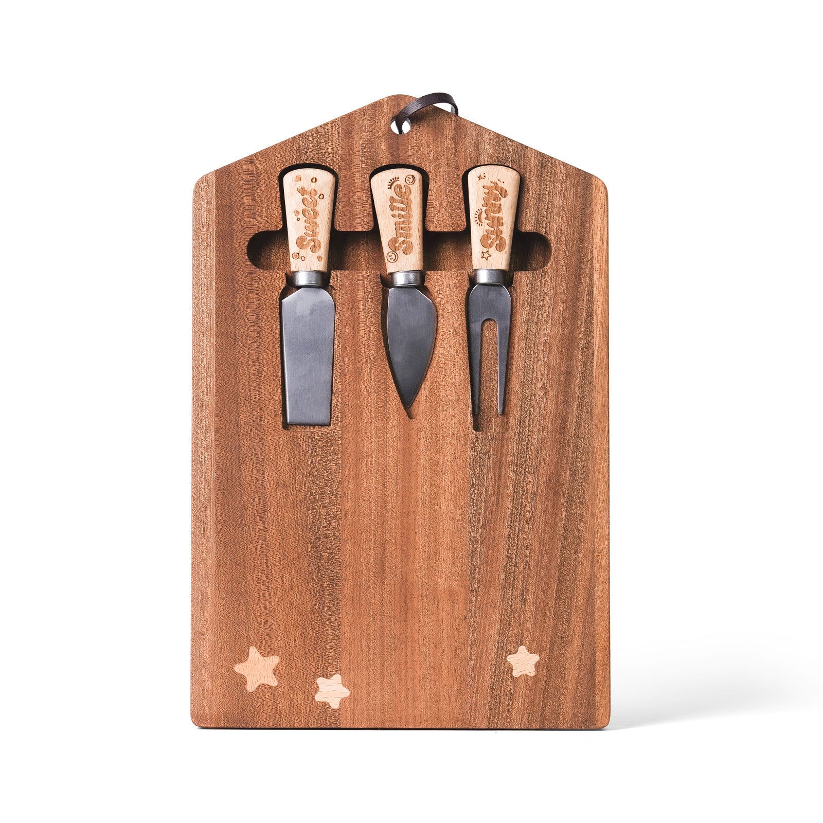 Wooden Cheese Knife Set with Starry Cutting Board – Perfect Gift for Kids & Families