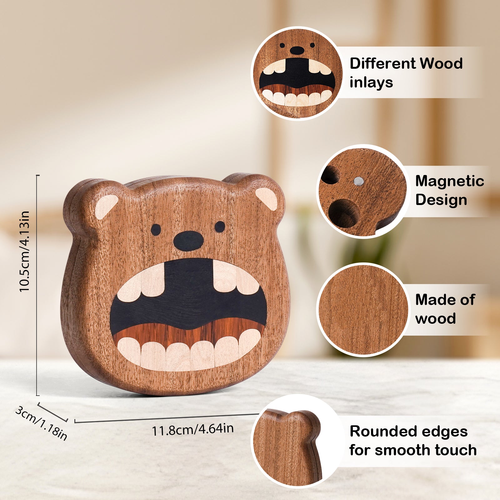 Tooth Fairy Keepsake Box - Handcrafted Wooden Tooth Treasure Chest for 20 Baby Teeth